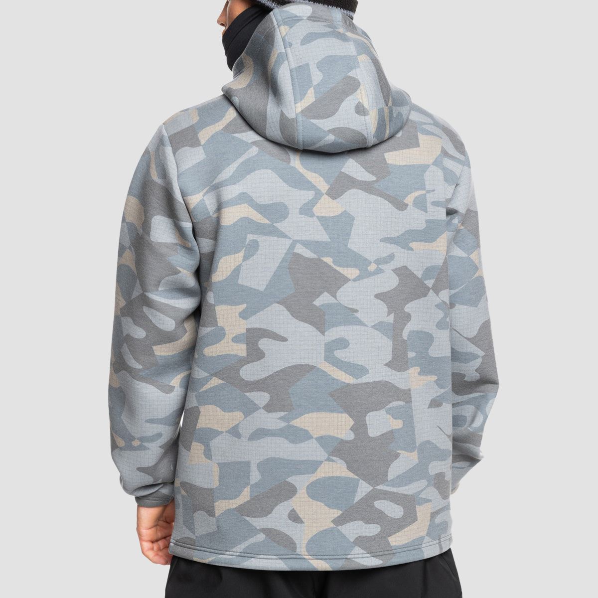 Quiksilver Shredder Snow Pullover Hoodie Puzzle Camo Ice Flow