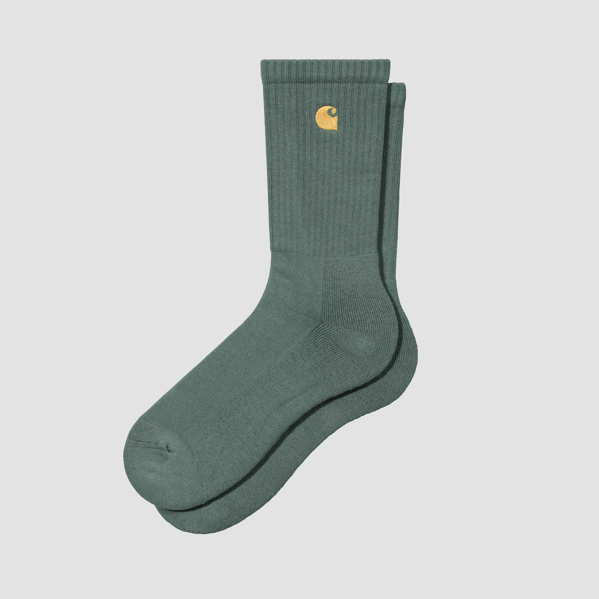 Carhartt WIP Chase Socks Silver Pine/Gold