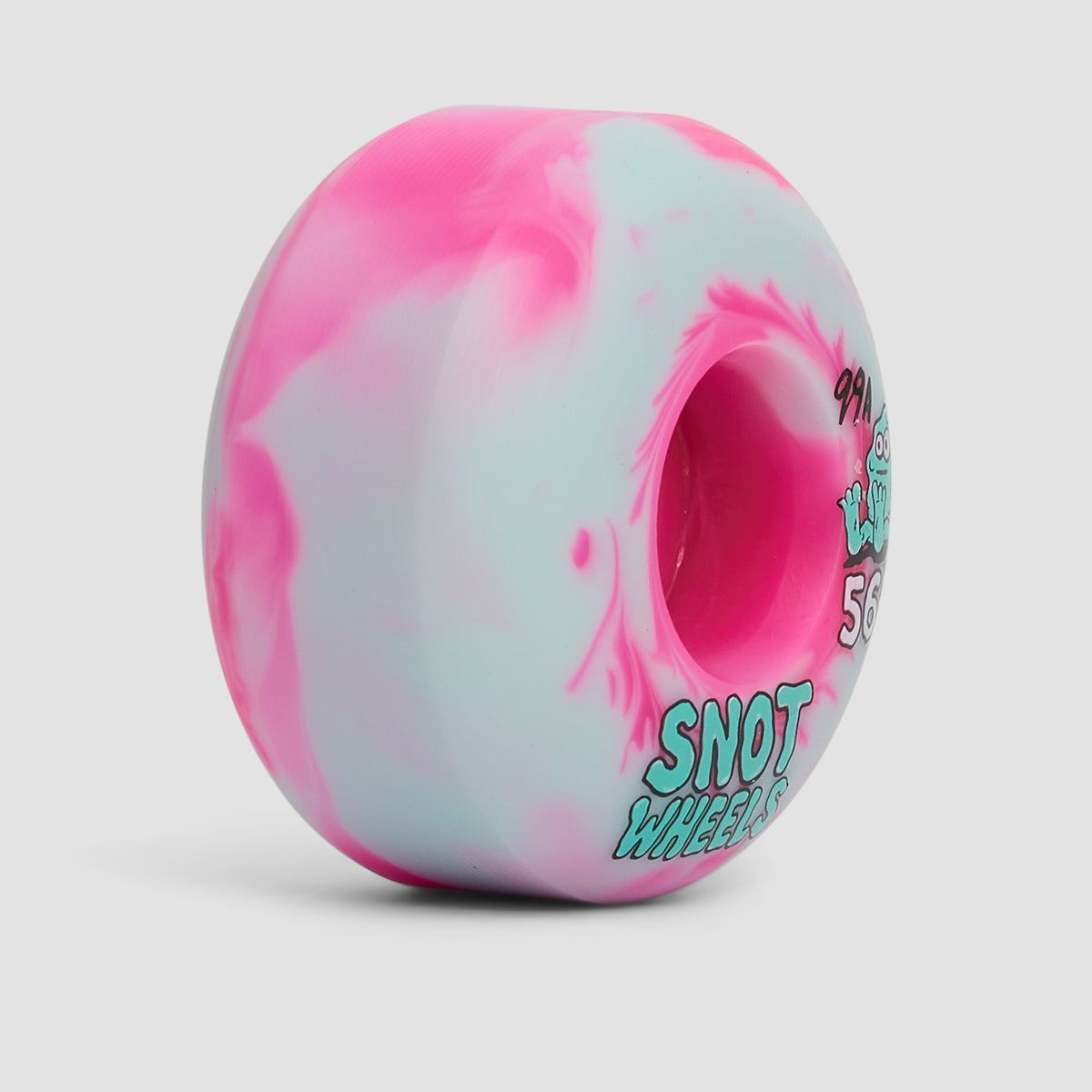 Snot Swirls 99A Skateboard Wheels Pink/Teal 56mm