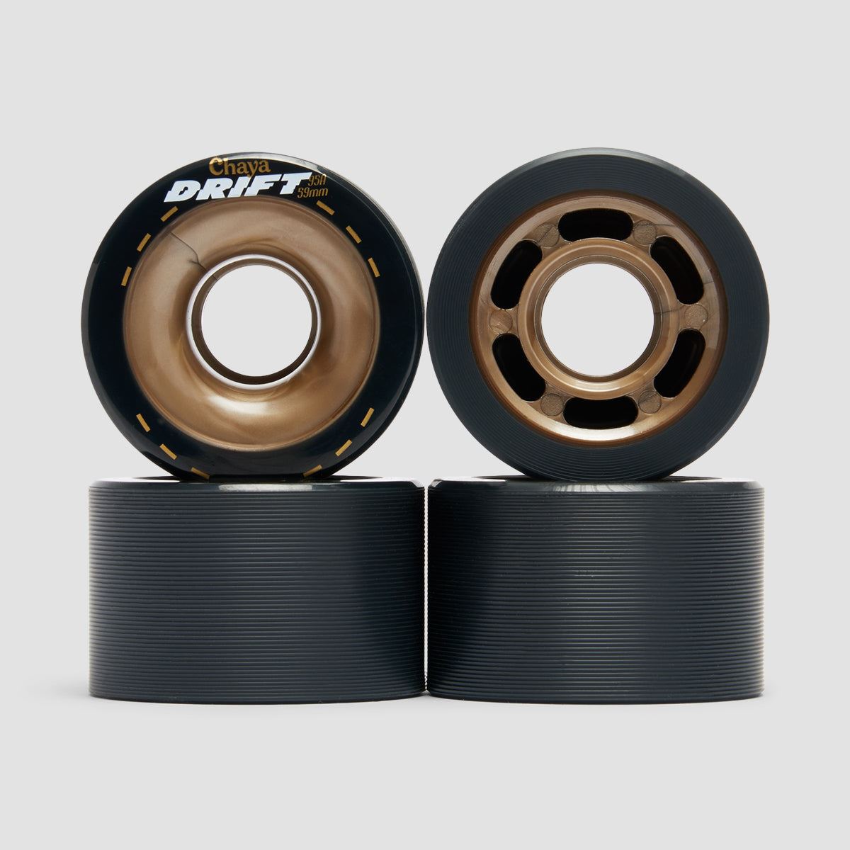 Chaya Drift 95A Quad Wheels x4 Gold/Black 59mm