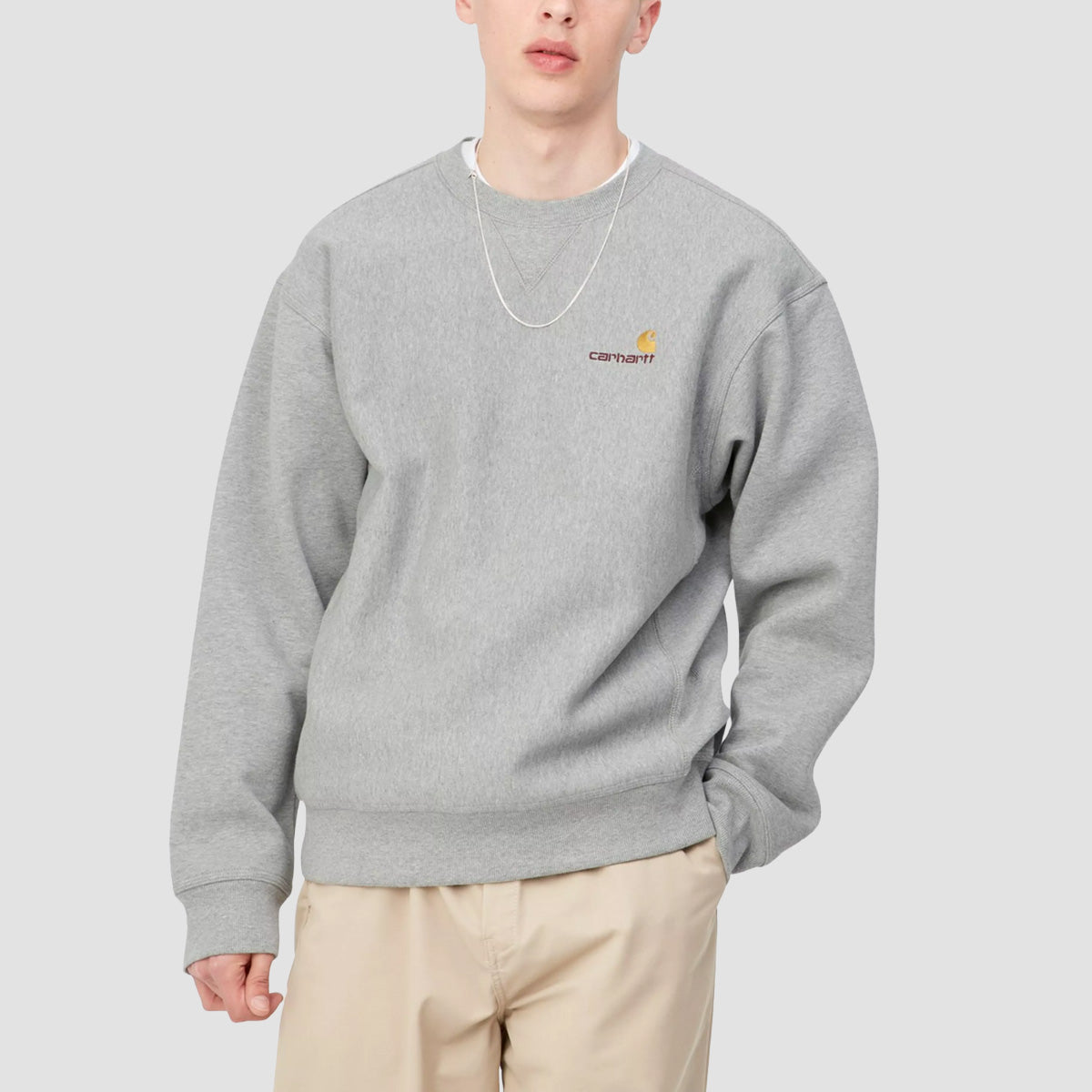 Carhartt WIP American Script Crew Sweatshirt Grey Heather