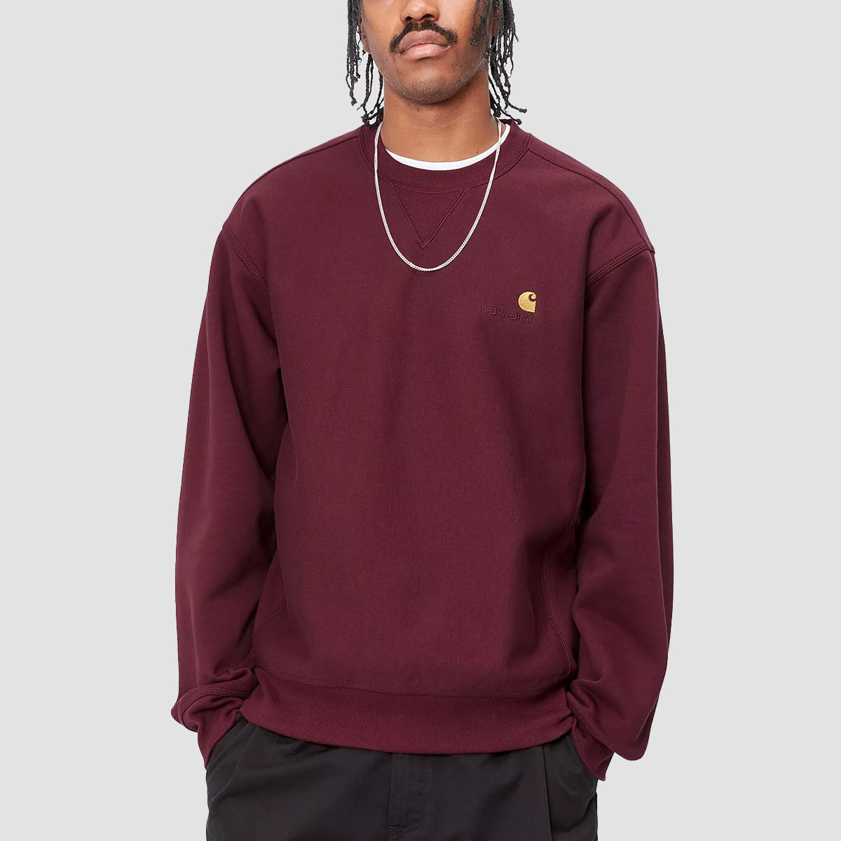 Carhartt WIP American Script Crew Sweatshirt Malbec