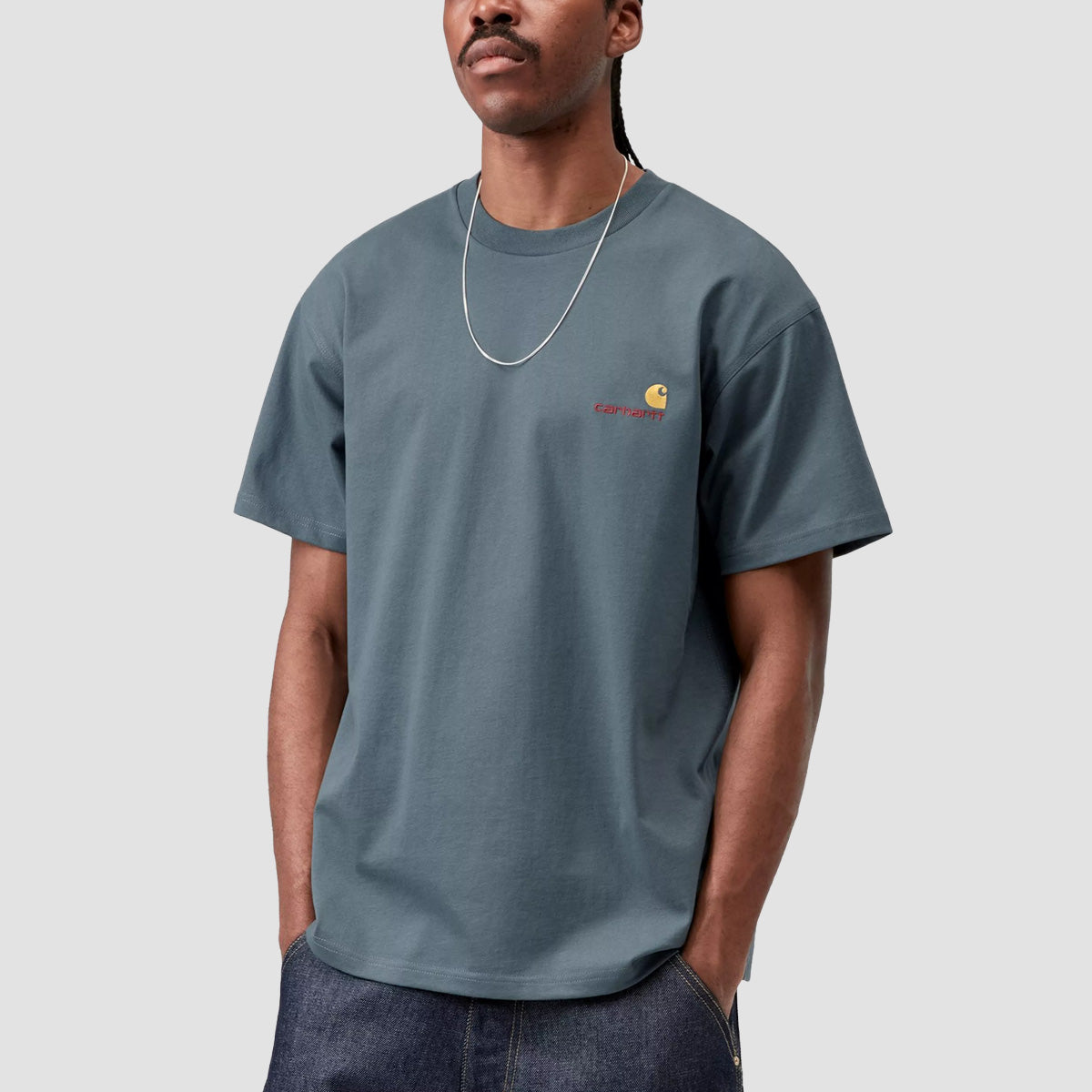 Carhartt WIP American Script T-Shirt Office Blue