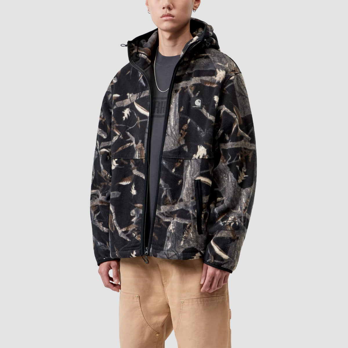 Carhartt WIP Blevin Liner Fleece Jacket Camo Feather Tree/Black