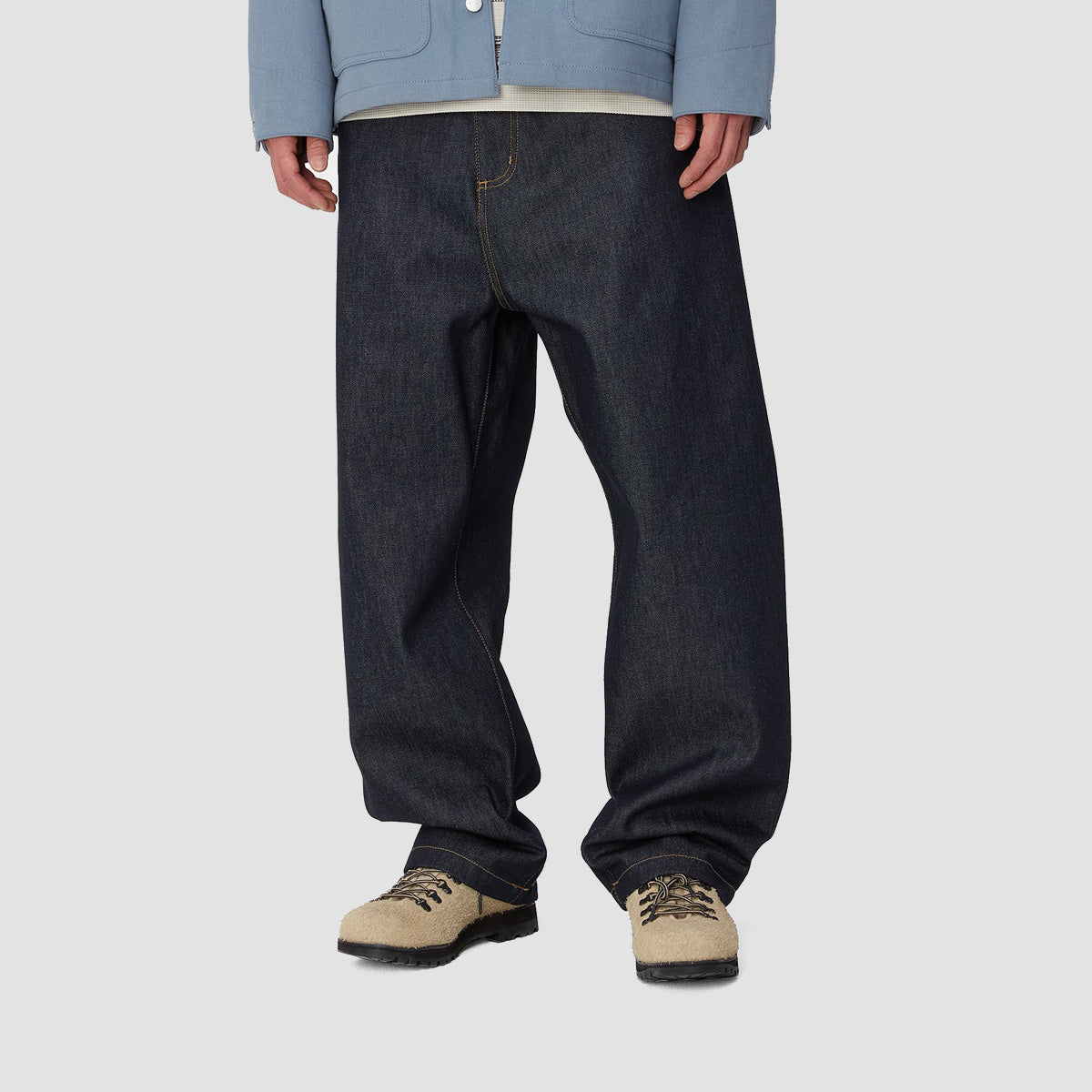 Carhartt WIP Brandon Loose Straight Fit Jeans Blue Rigid