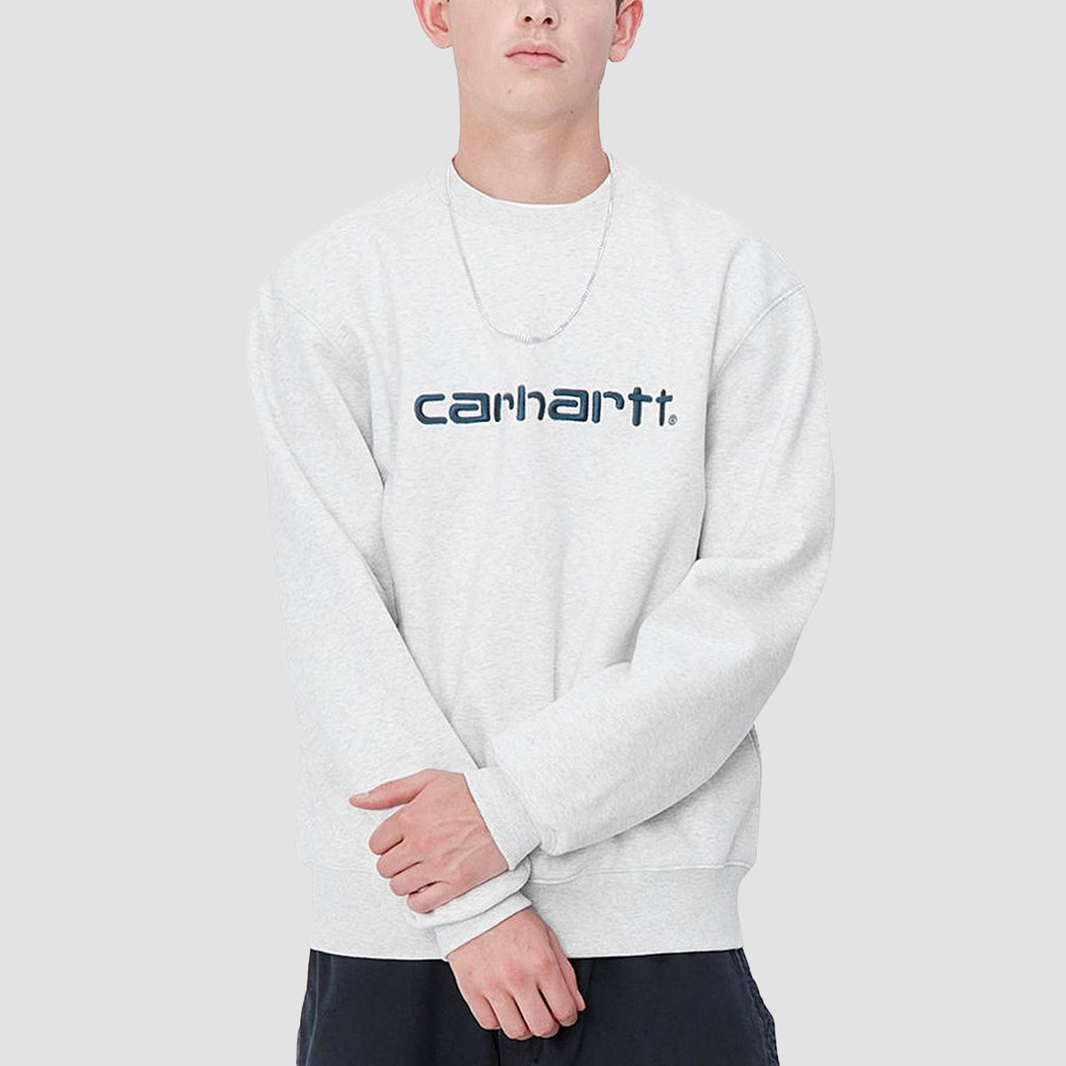 Carhartt WIP Carhartt Crew Sweatshirt Ash Heather/Duck Blue