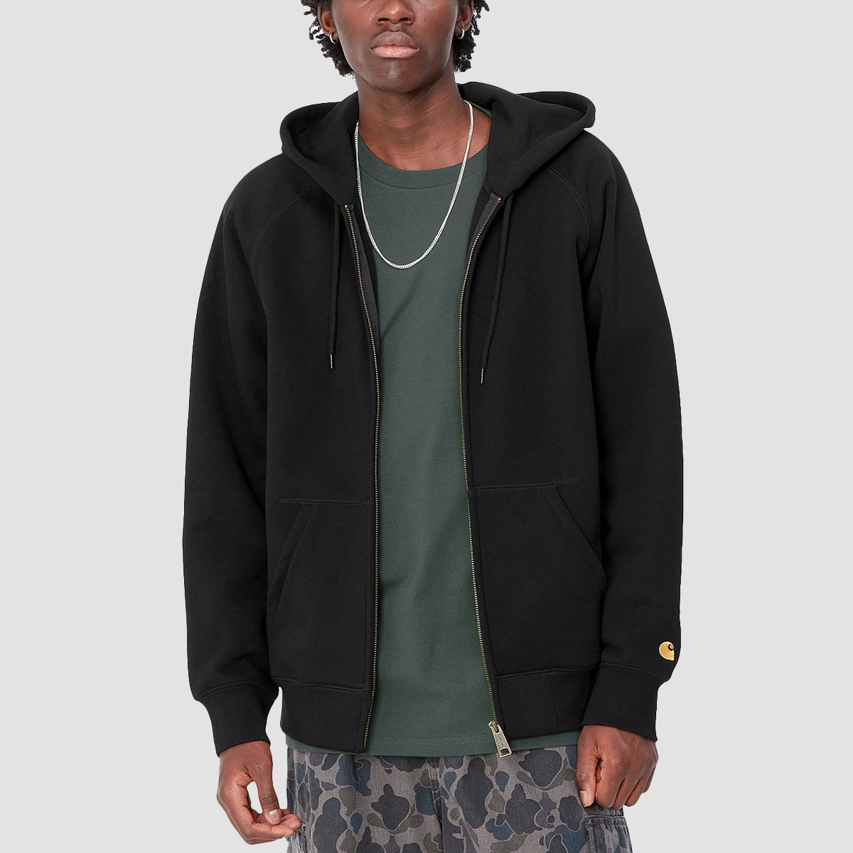 Carhartt WIP Chase Zip Hoodie Black/Gold