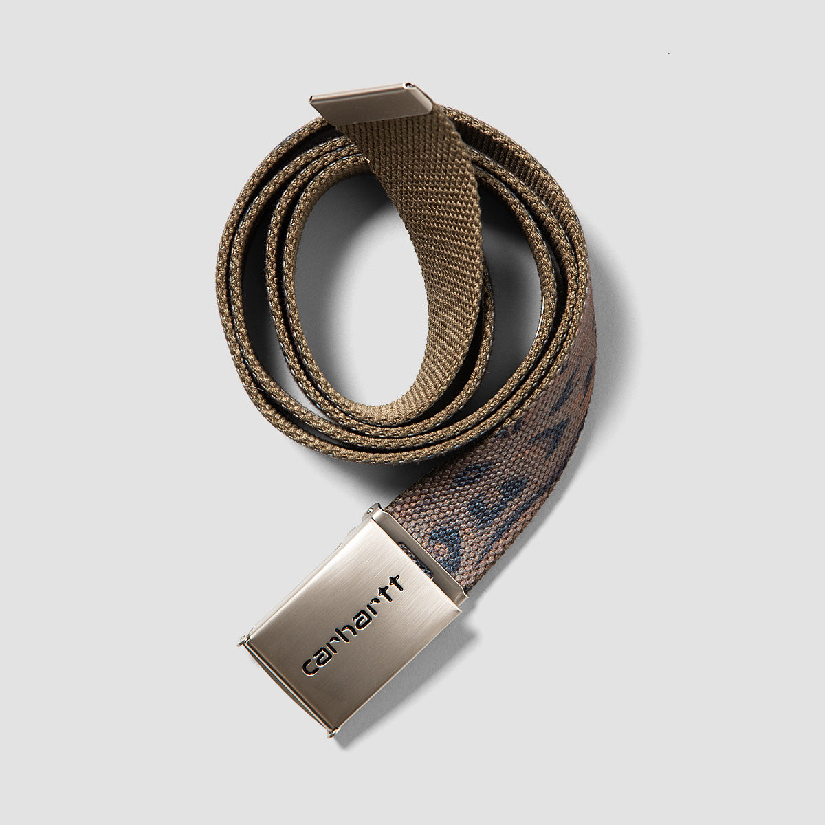 Carhartt WIP Clip Belt Chrome Duck Feather Print/Cypress