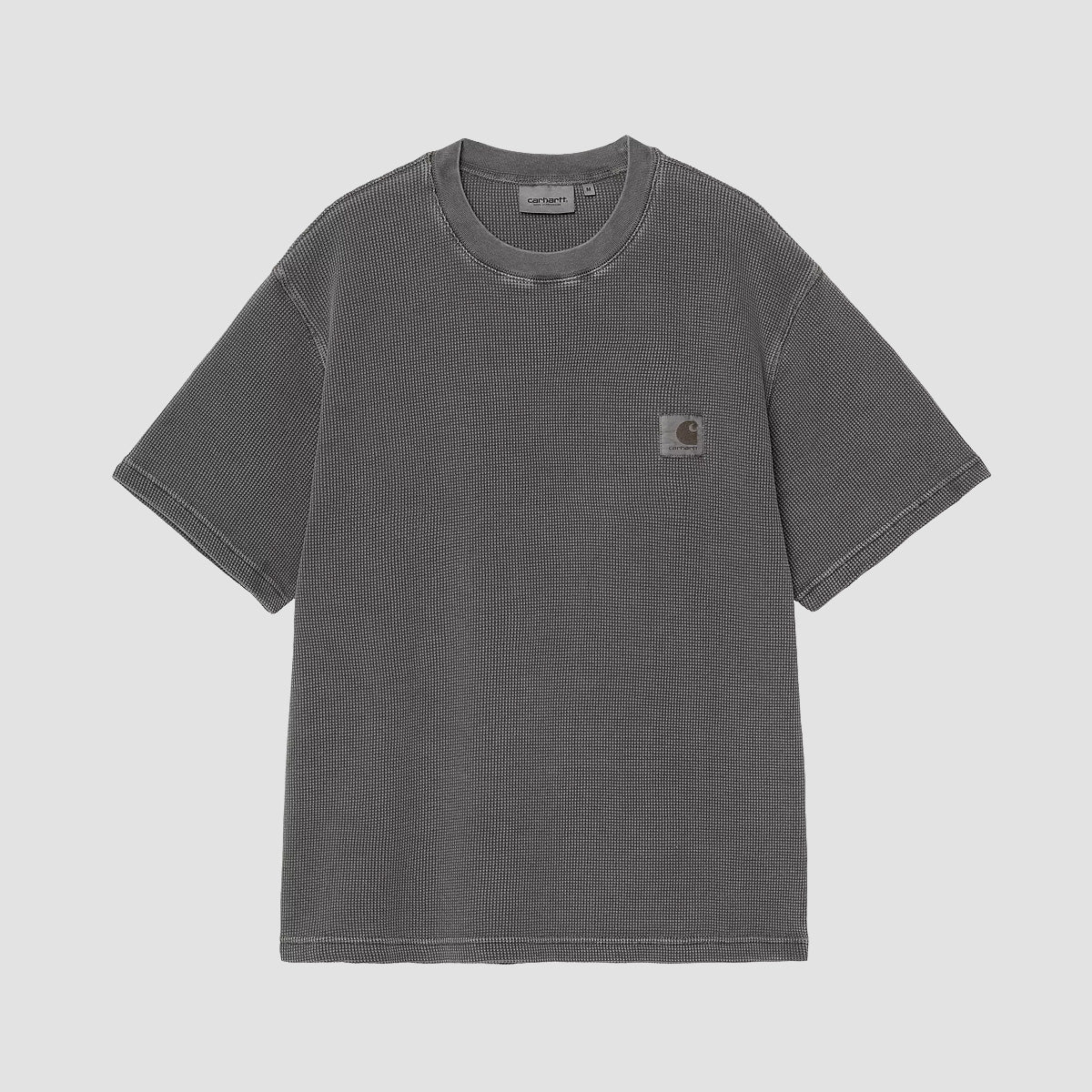 Carhartt WIP Nelson Waffle T-Shirt Black Garment Dyed