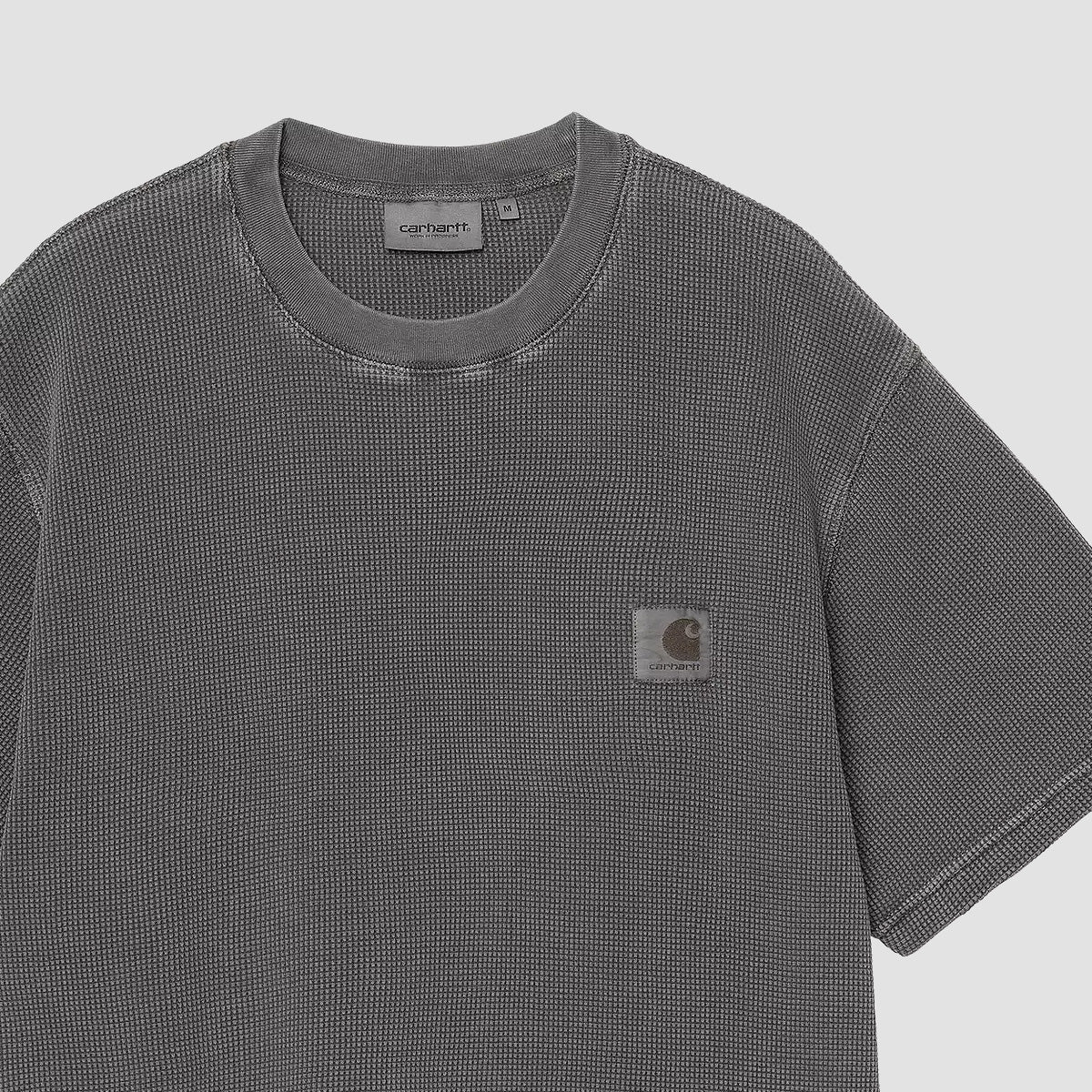 Carhartt WIP Nelson Waffle T-Shirt Black Garment Dyed
