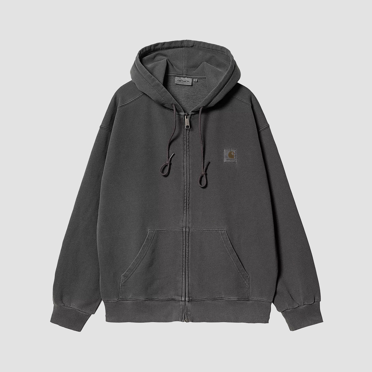 Carhartt WIP Nelson Zip Hoodie Black Garment Dyed