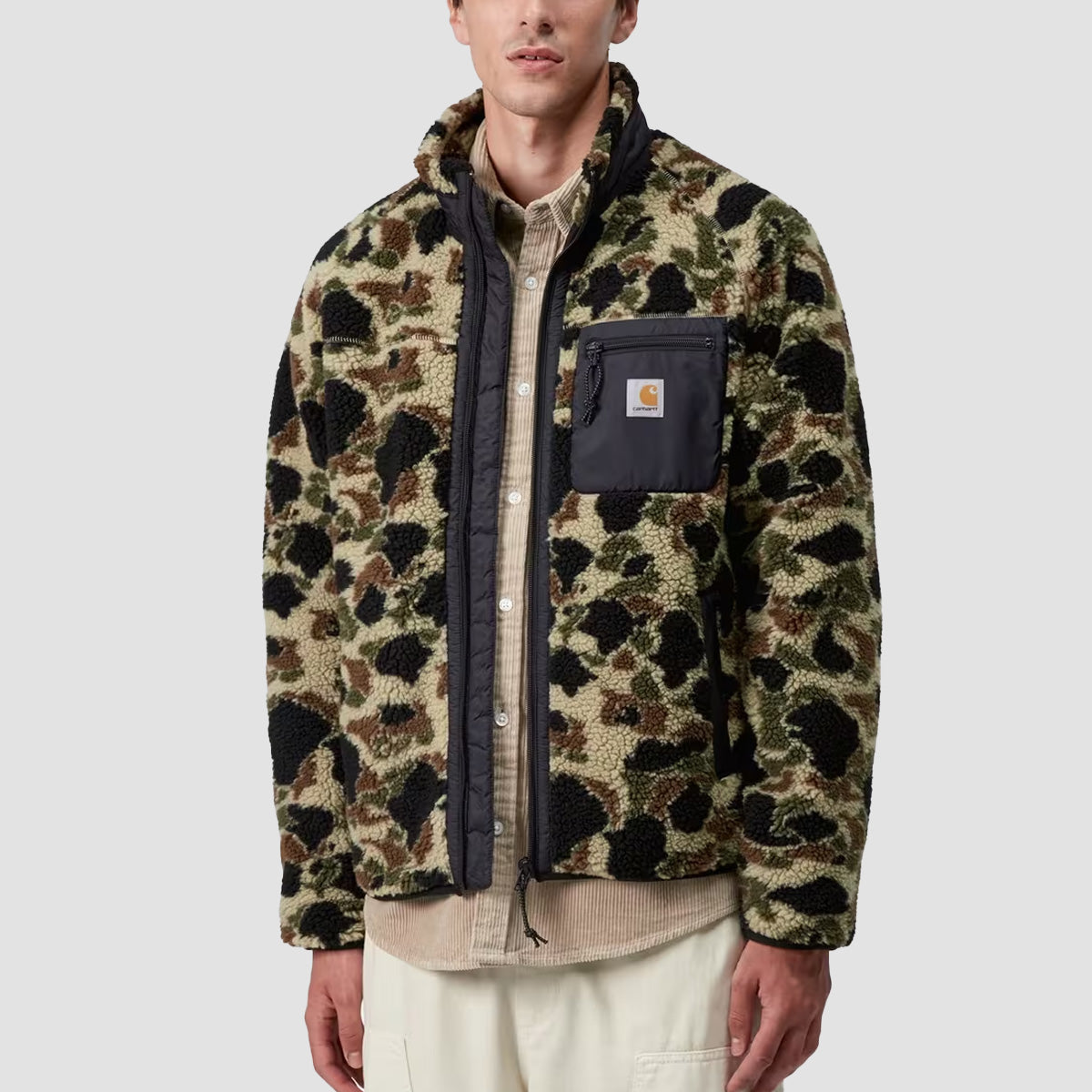 Carhartt WIP Prentis Liner Fleece Jacket Camo Duck Jacquard/Green/Black
