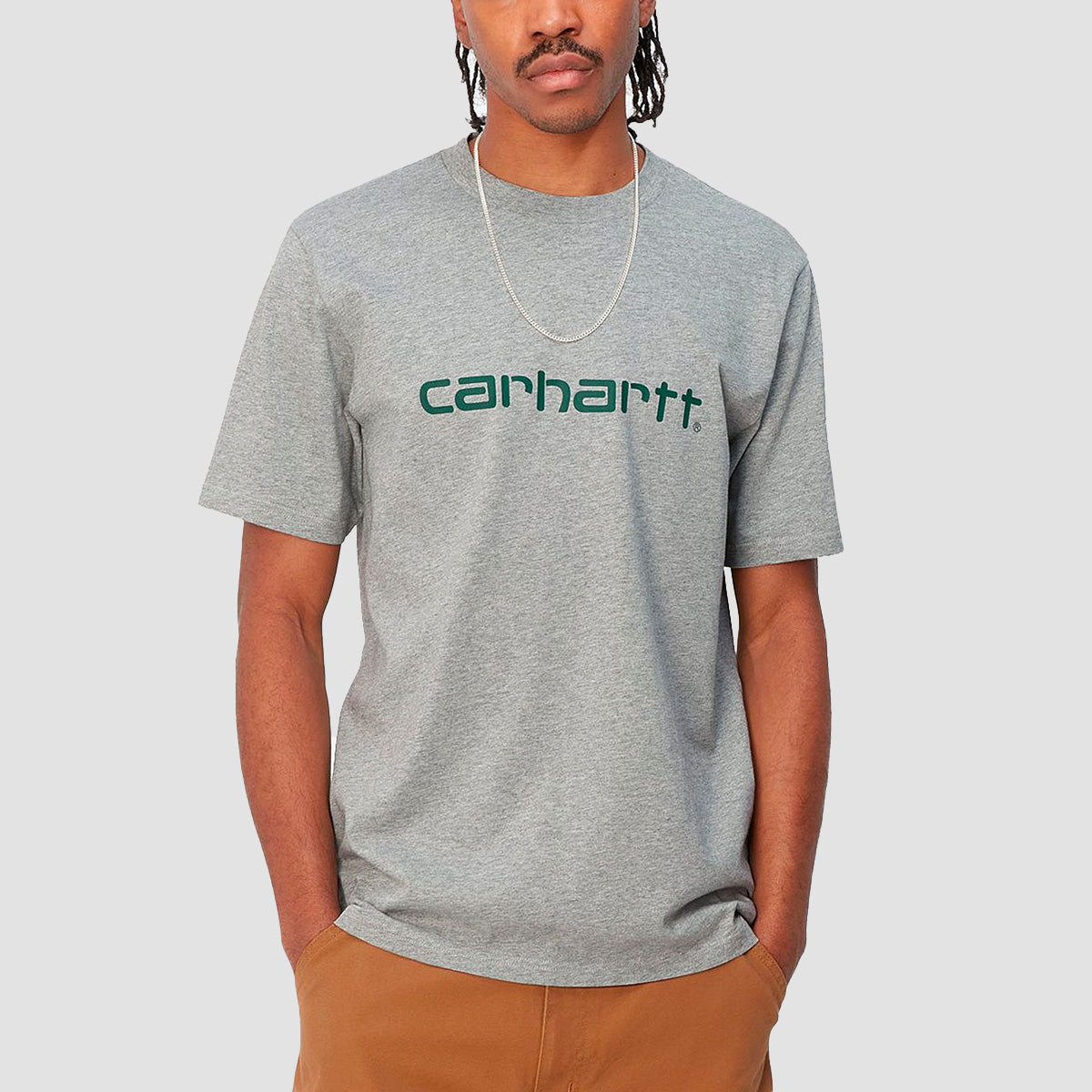 Carhartt WIP Script T-Shirt Grey Heather/Chervil