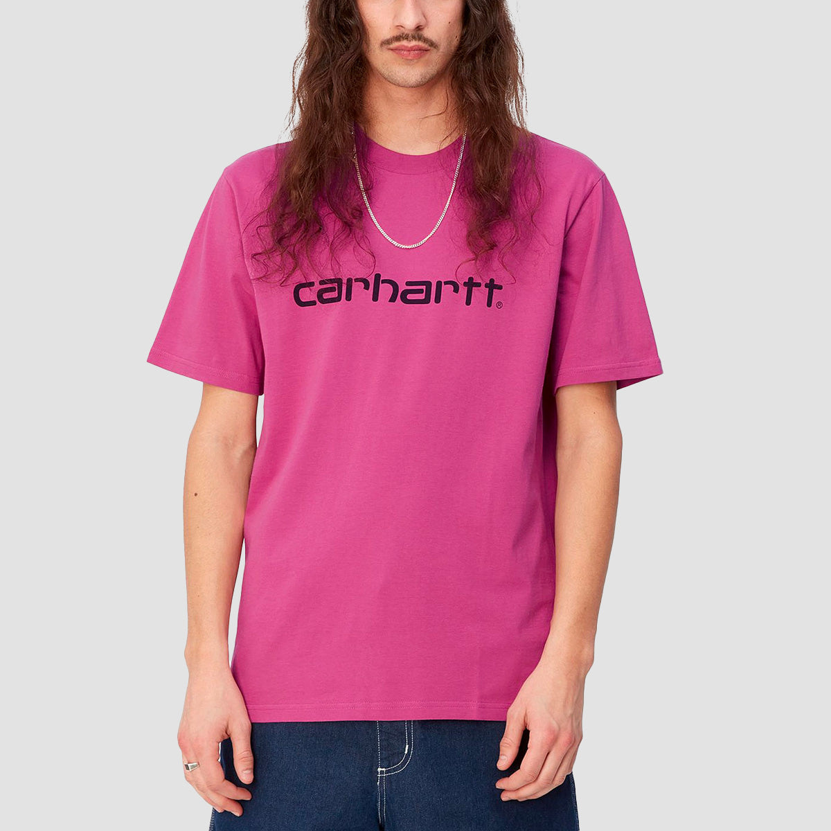 Carhartt WIP Script T-Shirt Magenta/Black