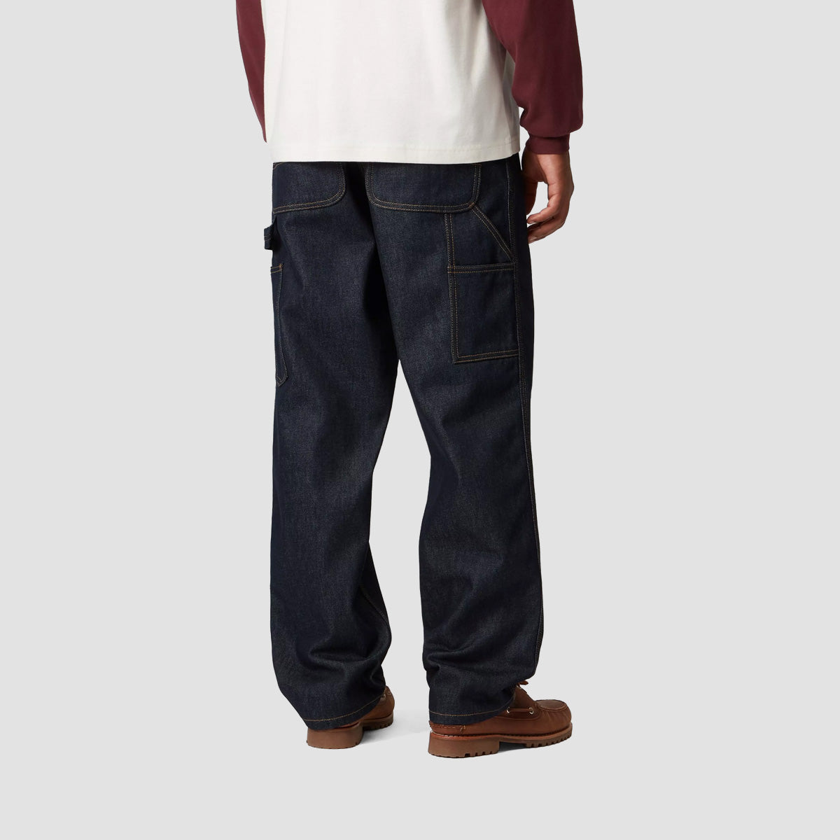 Carhartt WIP Single Knee Relaxed Straight Fit Jeans Blue Rigid