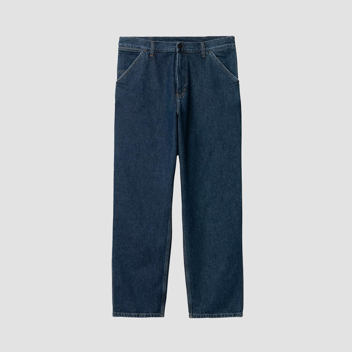 Carhartt WIP Single Knee Relaxed Straight Fit Jeans Blue Stone Washed