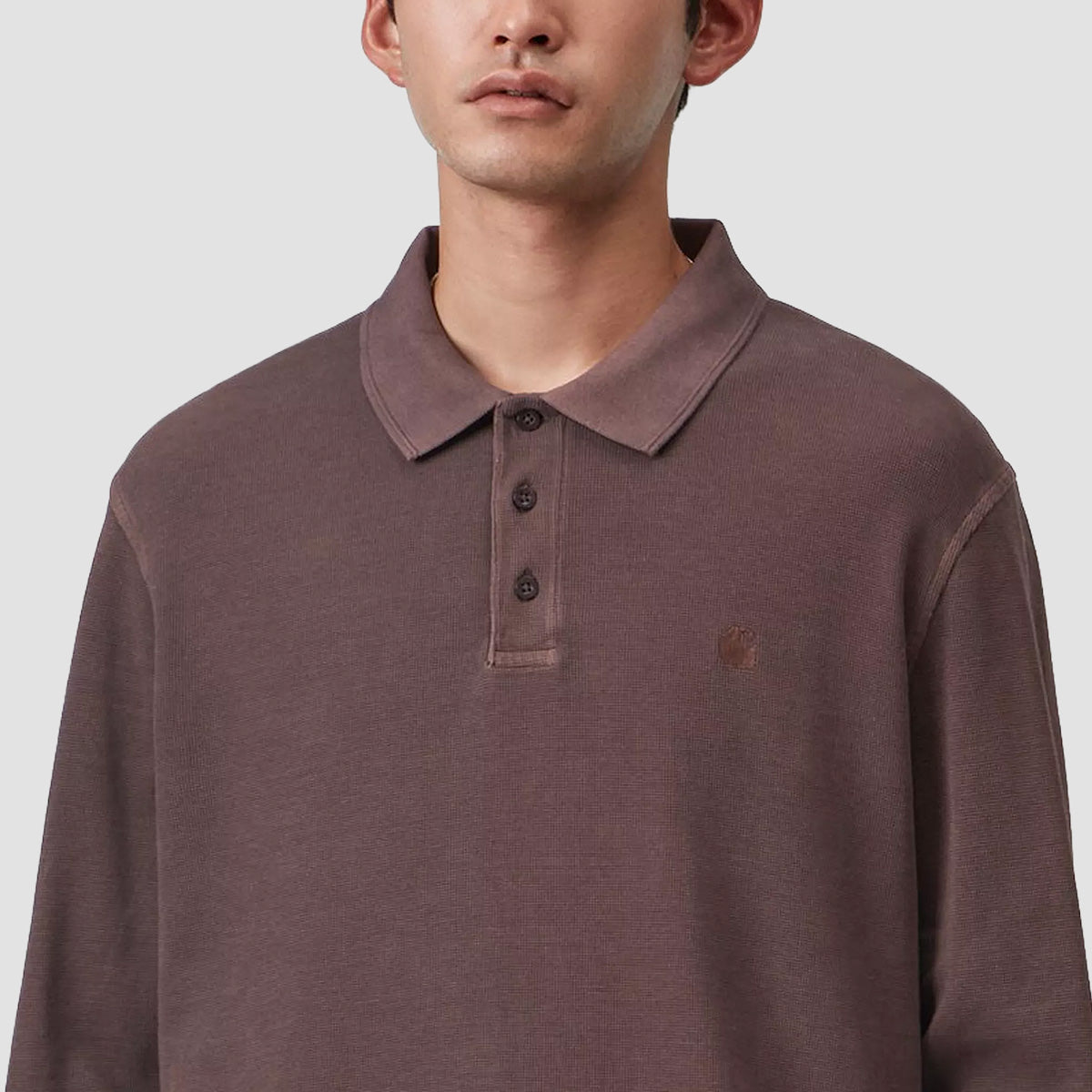 Carhartt WIP Waffle Rugby Longsleeve Shirt Palisander Garment Dyed