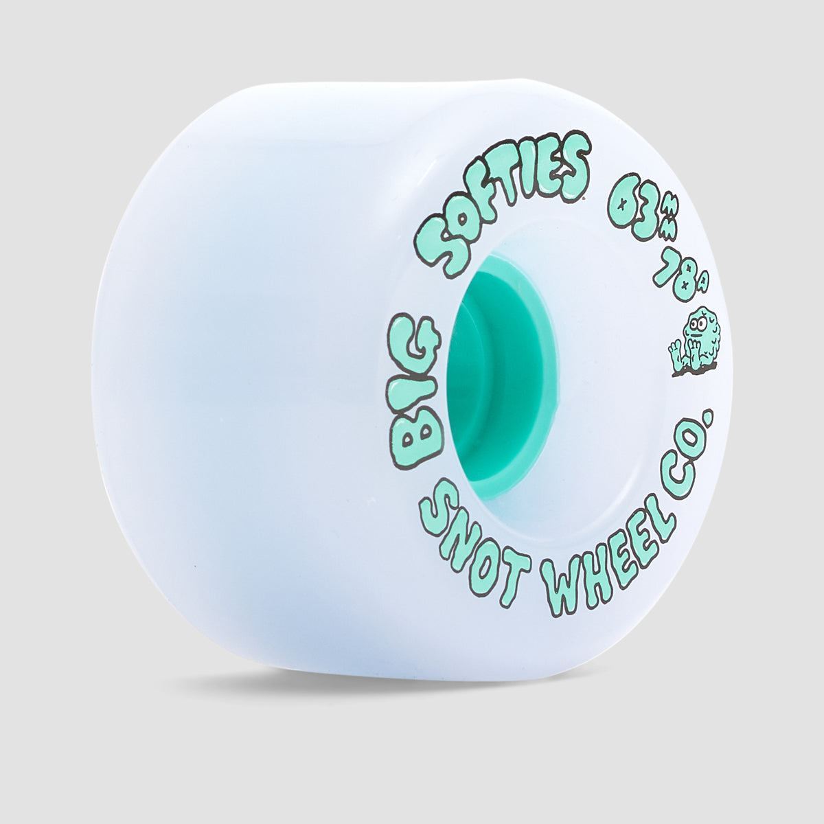 Snot Big Softies 78A Skateboard Wheels White/Teal 63mm