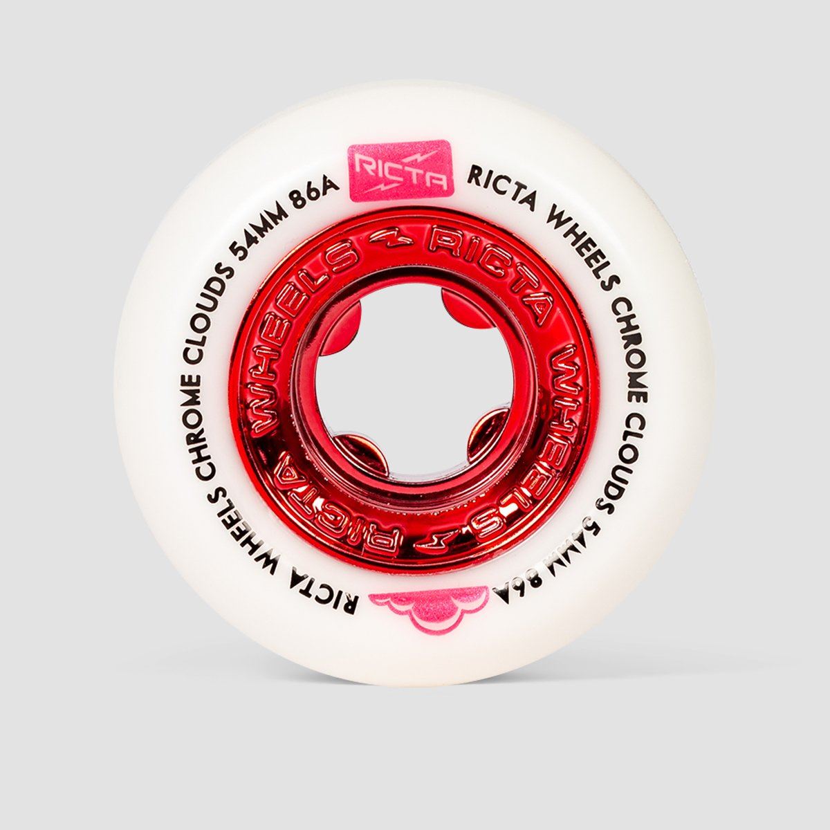 Ricta Chrome Clouds 86a Skateboard Wheels Red 54mm