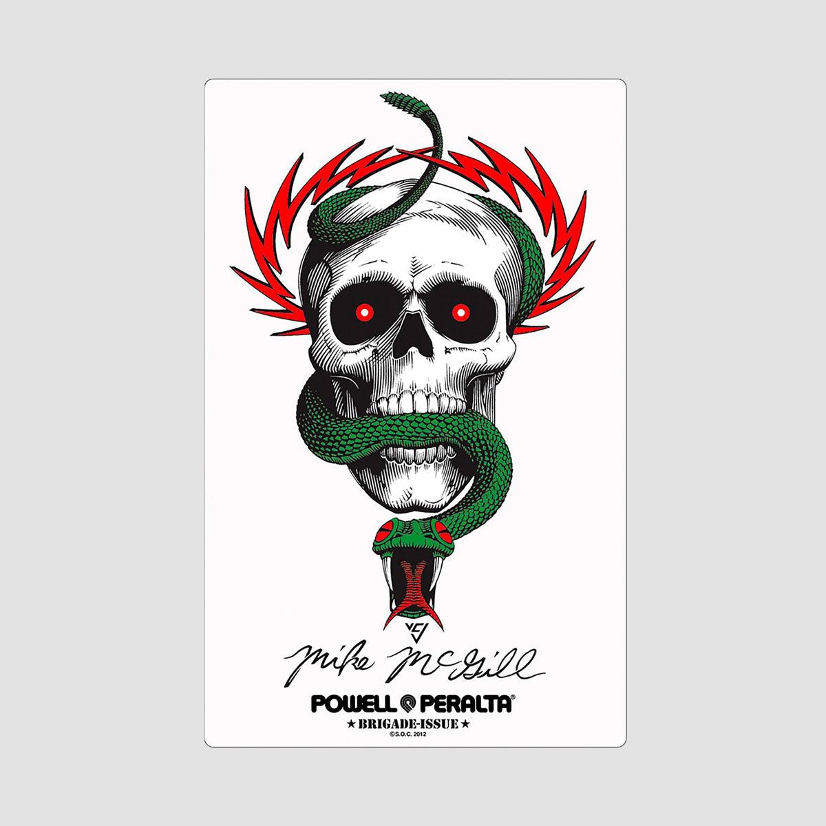 Powell Peralta Bones Brigade McGill Skull & Snake Sticker 150x95mm