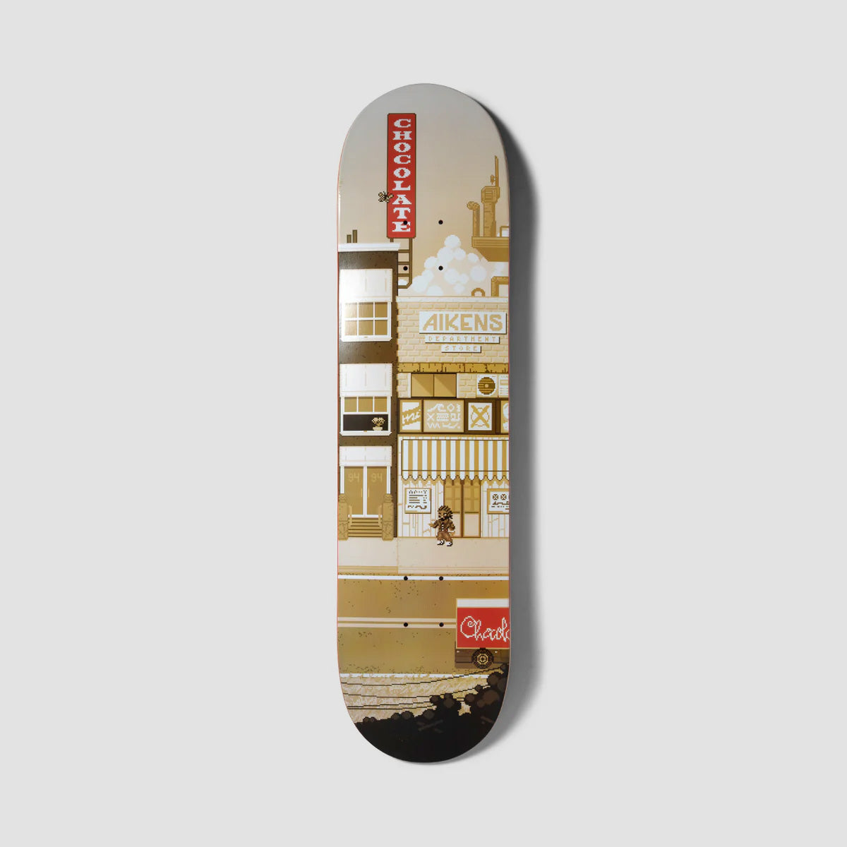 Chocolate Pixel City Carl Aikens Skateboard Deck - 8"