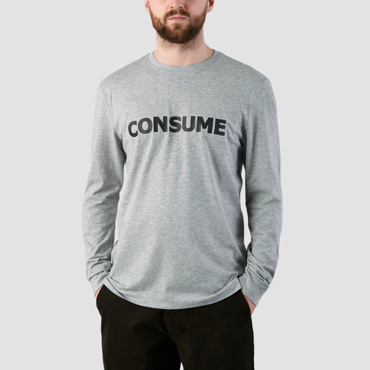 Consume Logo Longsleeve T-Shirt Athletic Heather/Black