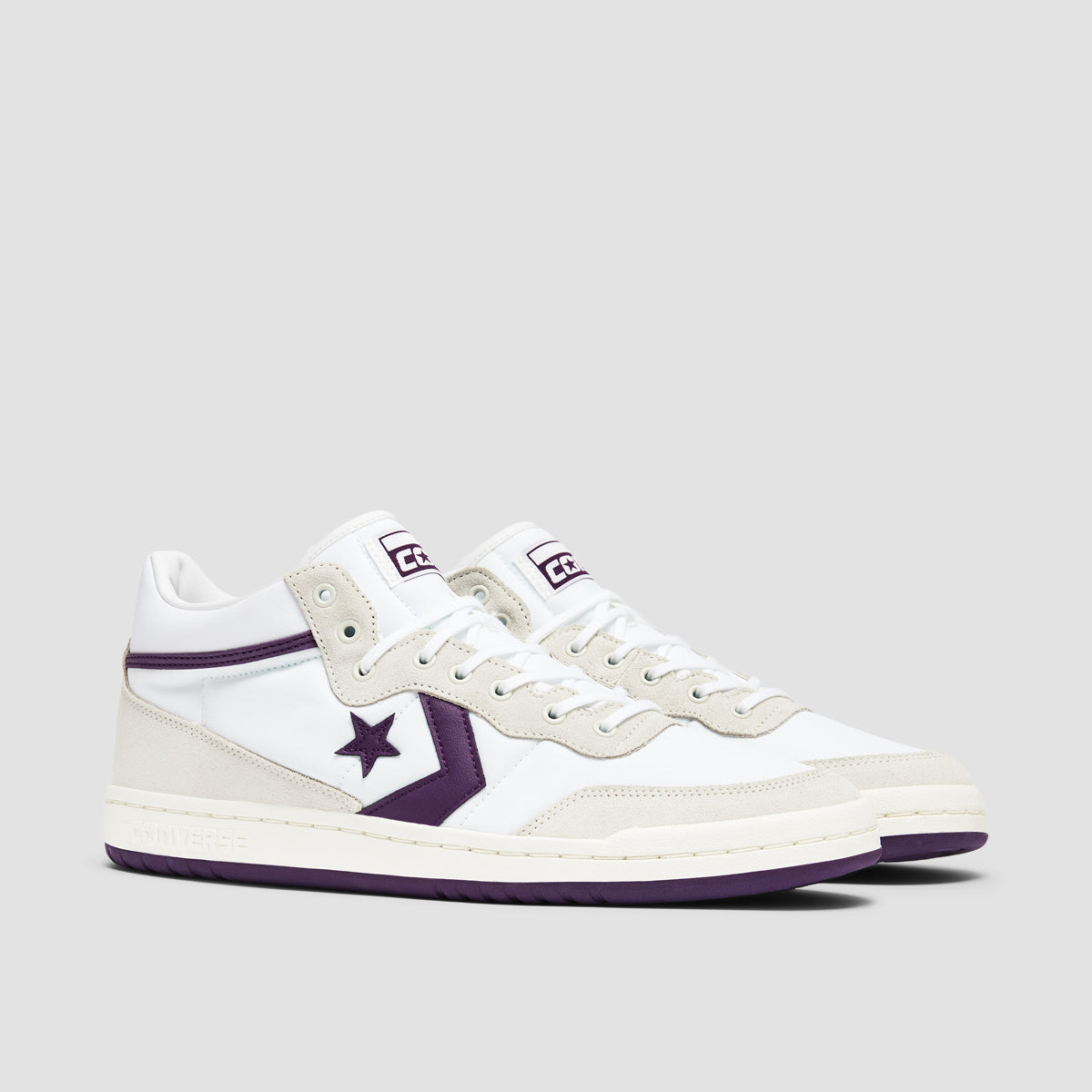 Converse Fastbreak Pro Mid Top Shoes - White/Vaporous Grey/Night Purple