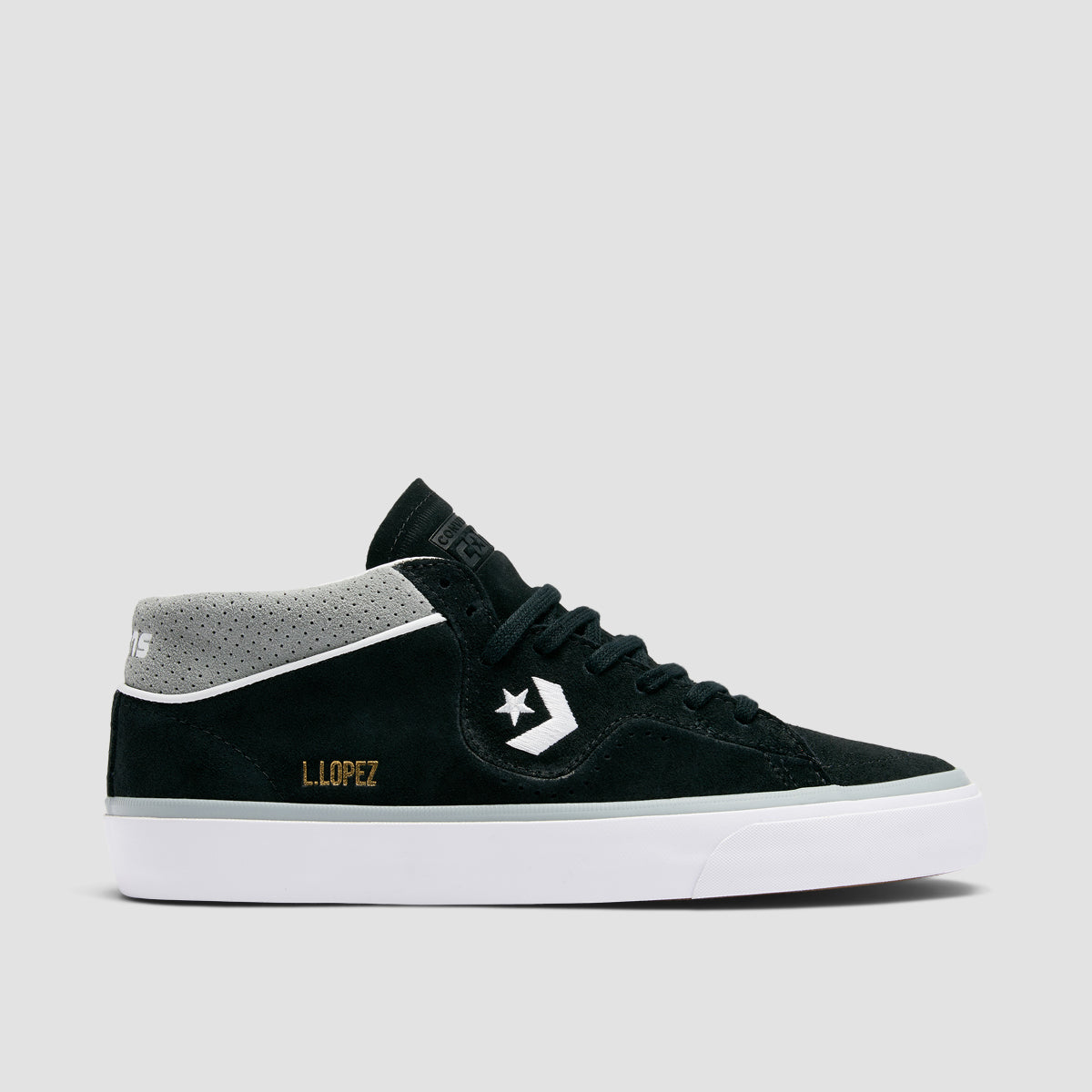 Converse Louie Lopez Pro Mid Top Shoes - Black/Ash Stone/White