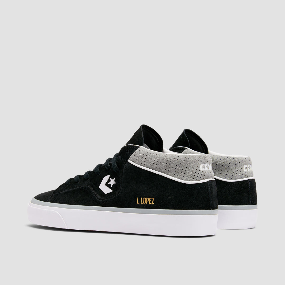 Converse Louie Lopez Pro Mid Top Shoes - Black/Ash Stone/White