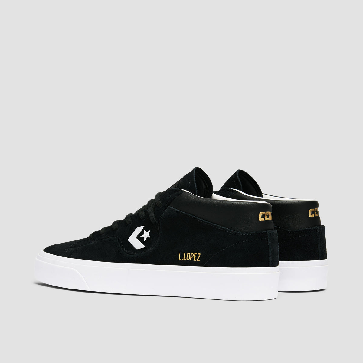 Converse Louie Lopez Pro Mid Top Shoes - Black/Black/White