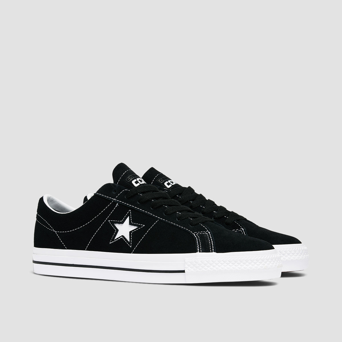 Converse One Star Pro Shoes - Black/Black/White