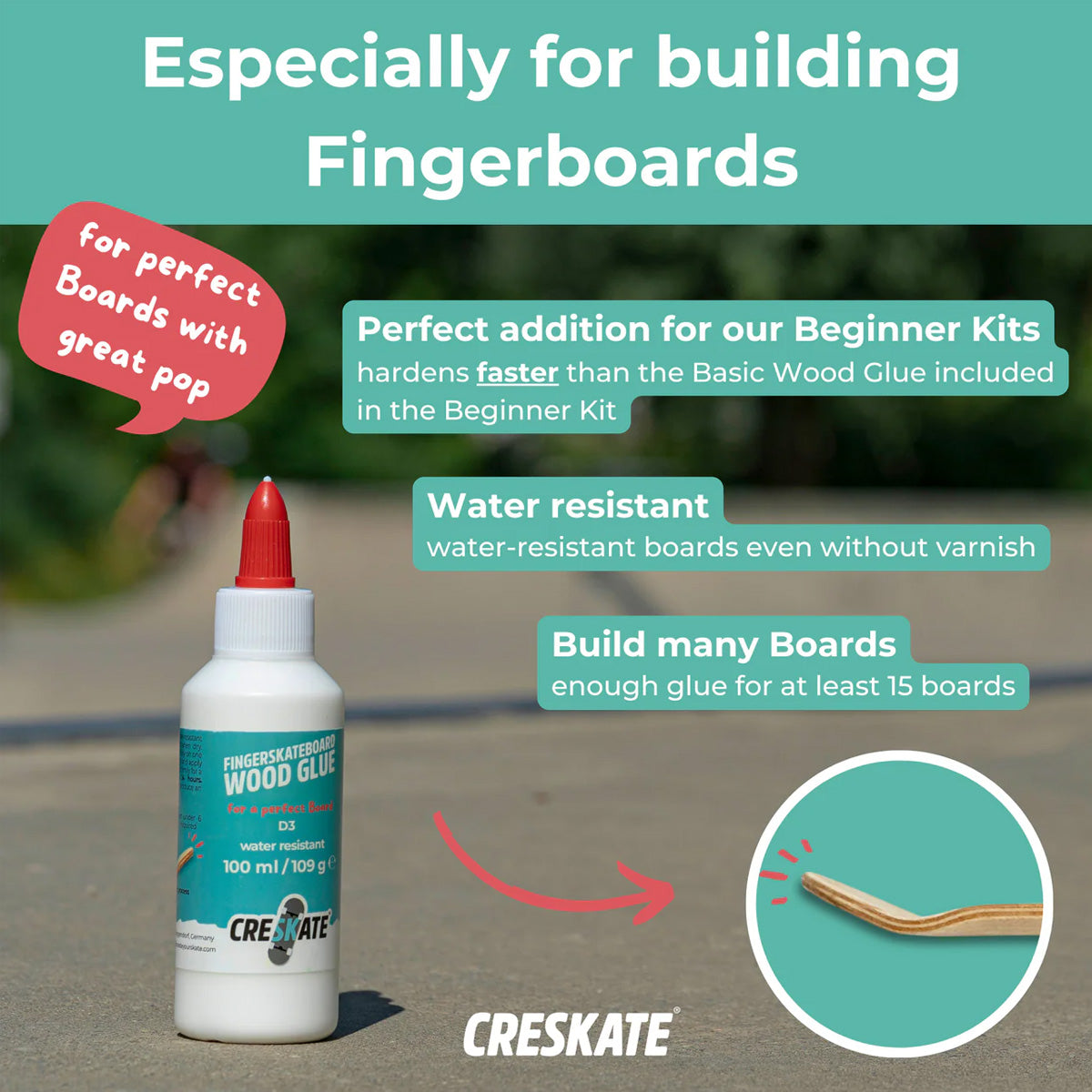 CRESKATE Finger Skateboard Wood Glue