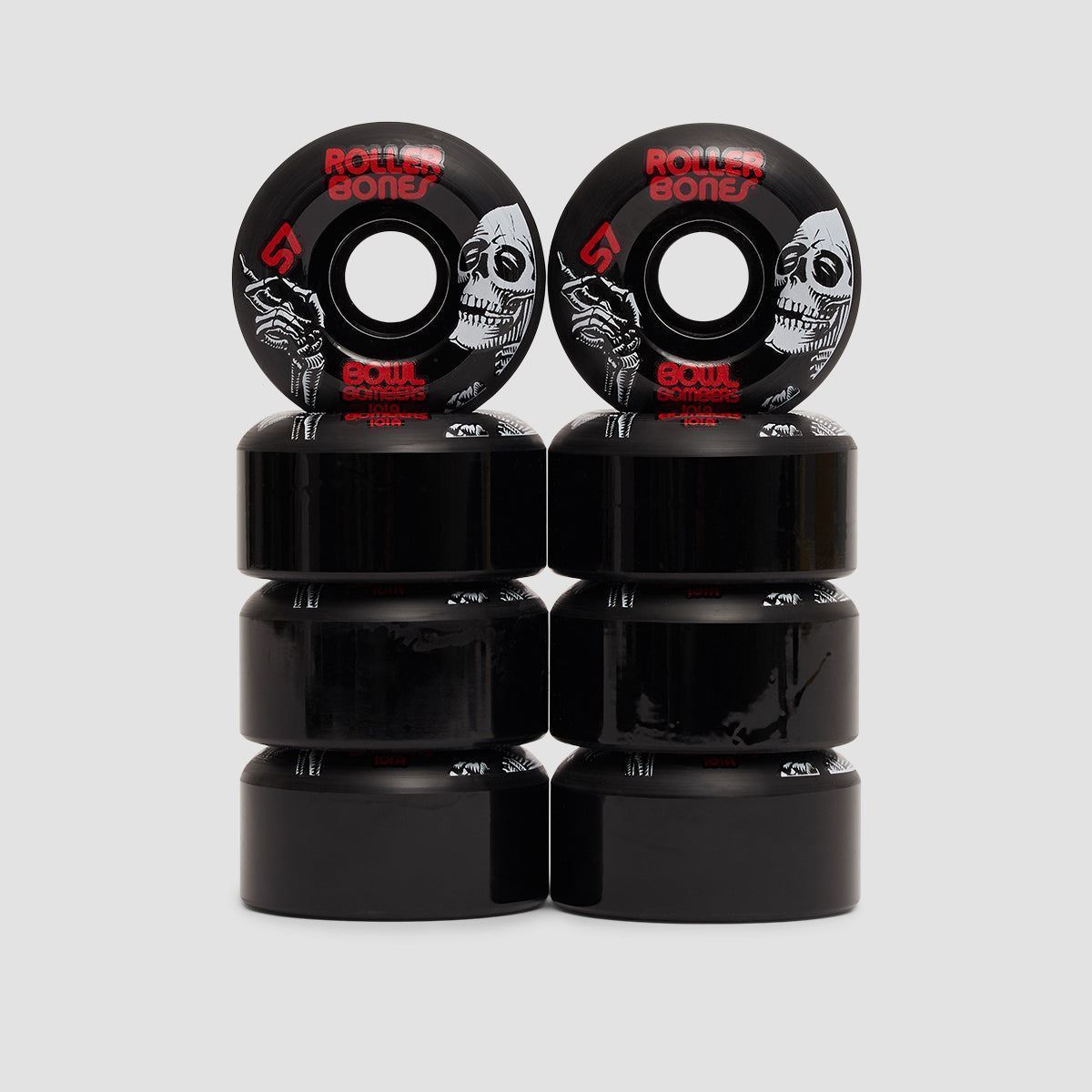 Rollerbones Bowl Bombers 101a Quad Wheels x8 Black 57mm