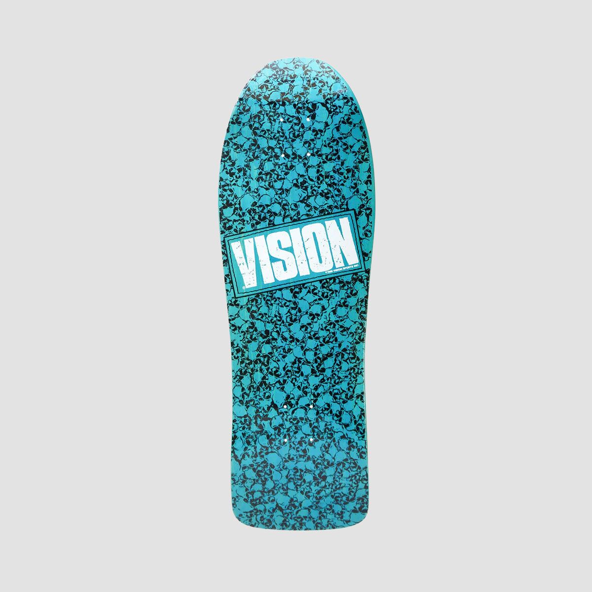 Vision Punk Skull Modern Concave Skateboard Deck Turquoise/White - 10"