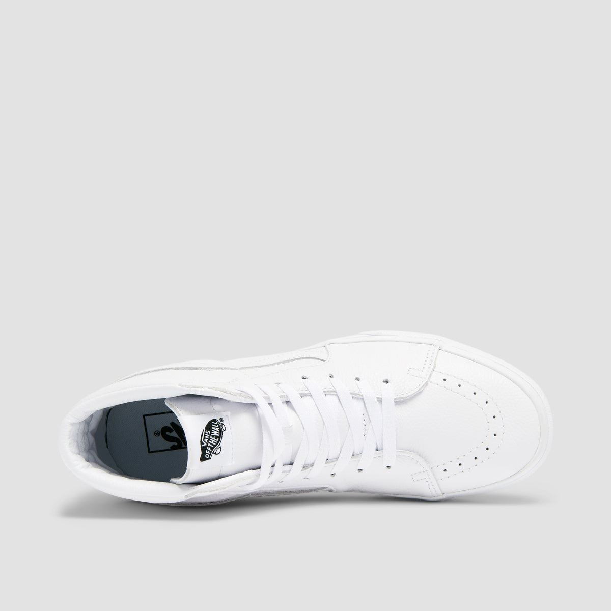 Vans SK8-Hi High Top Shoes - Leather True White/True White