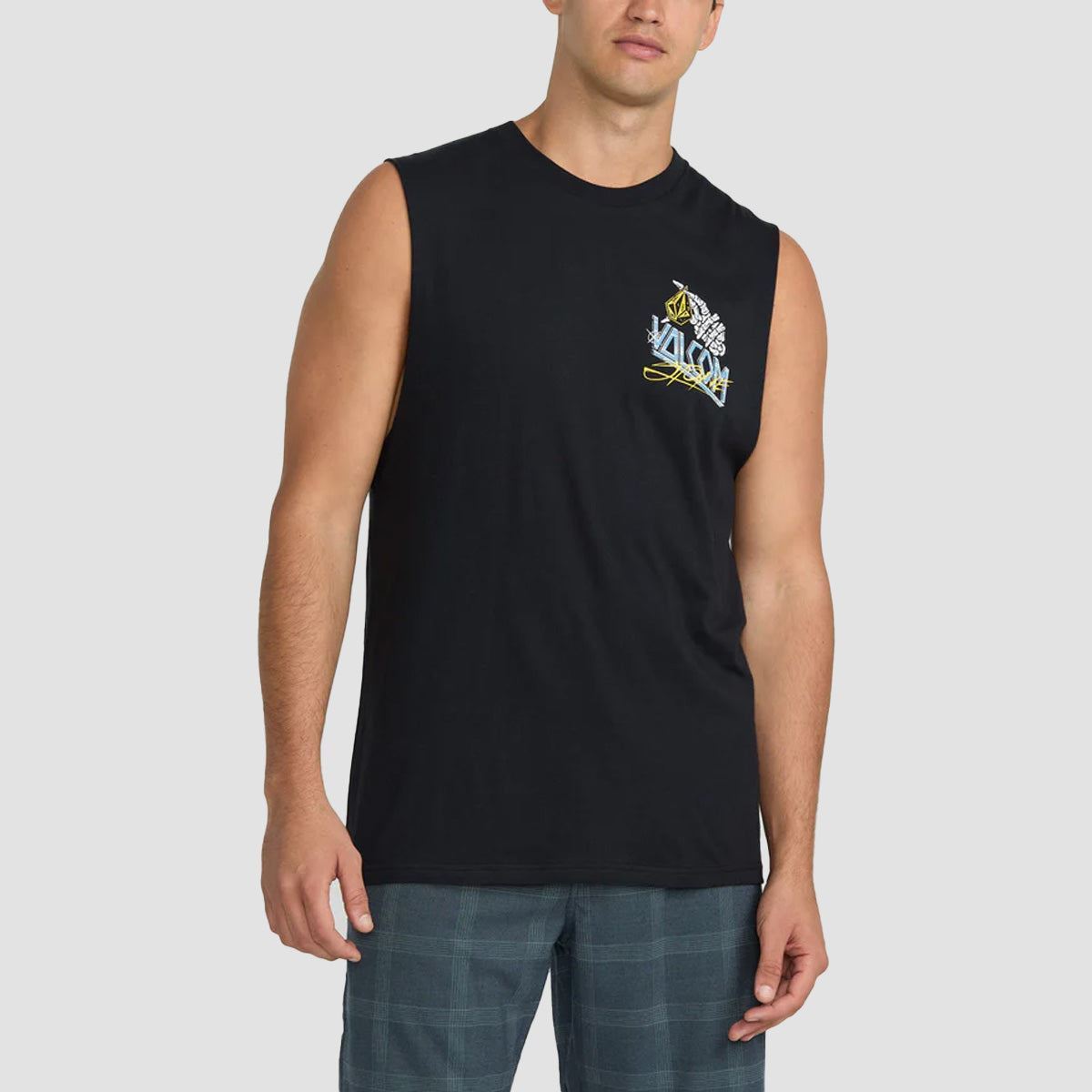 Volcom Dropped This Sleeveless T-Shirt Vest Antique Black