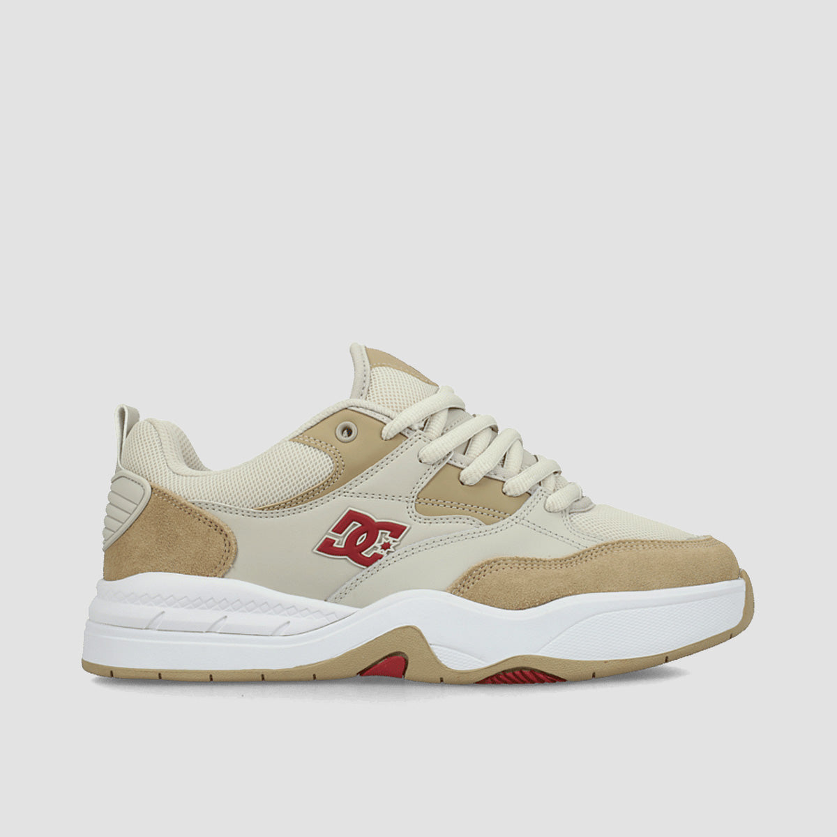 DC Ascend Shoes - Taupe/Silver/Red