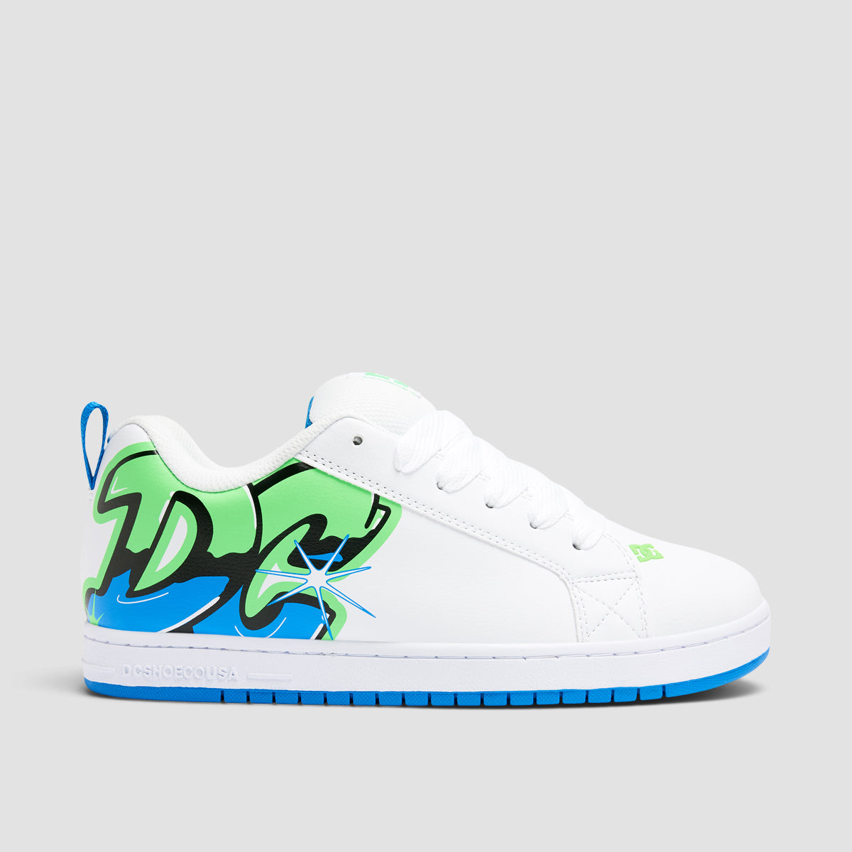 DC Court Graffik Shoes - White/Lime/Turquoise