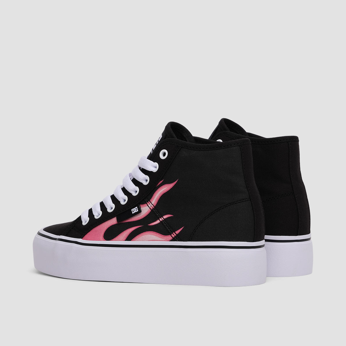 DC Manual Hi Platform Shoes - Black/Flames - Womens