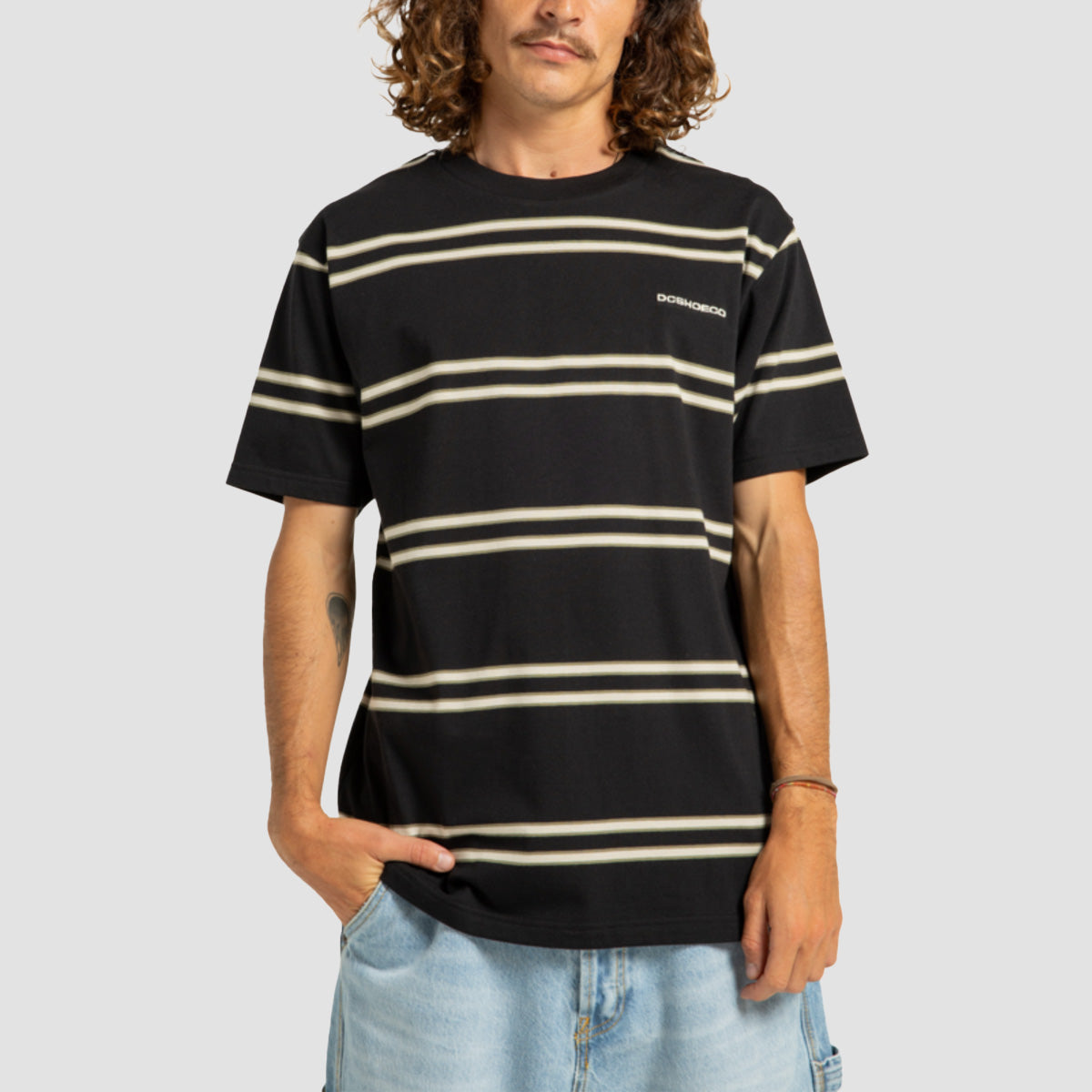 DC Portside T-Shirt Black Stripe