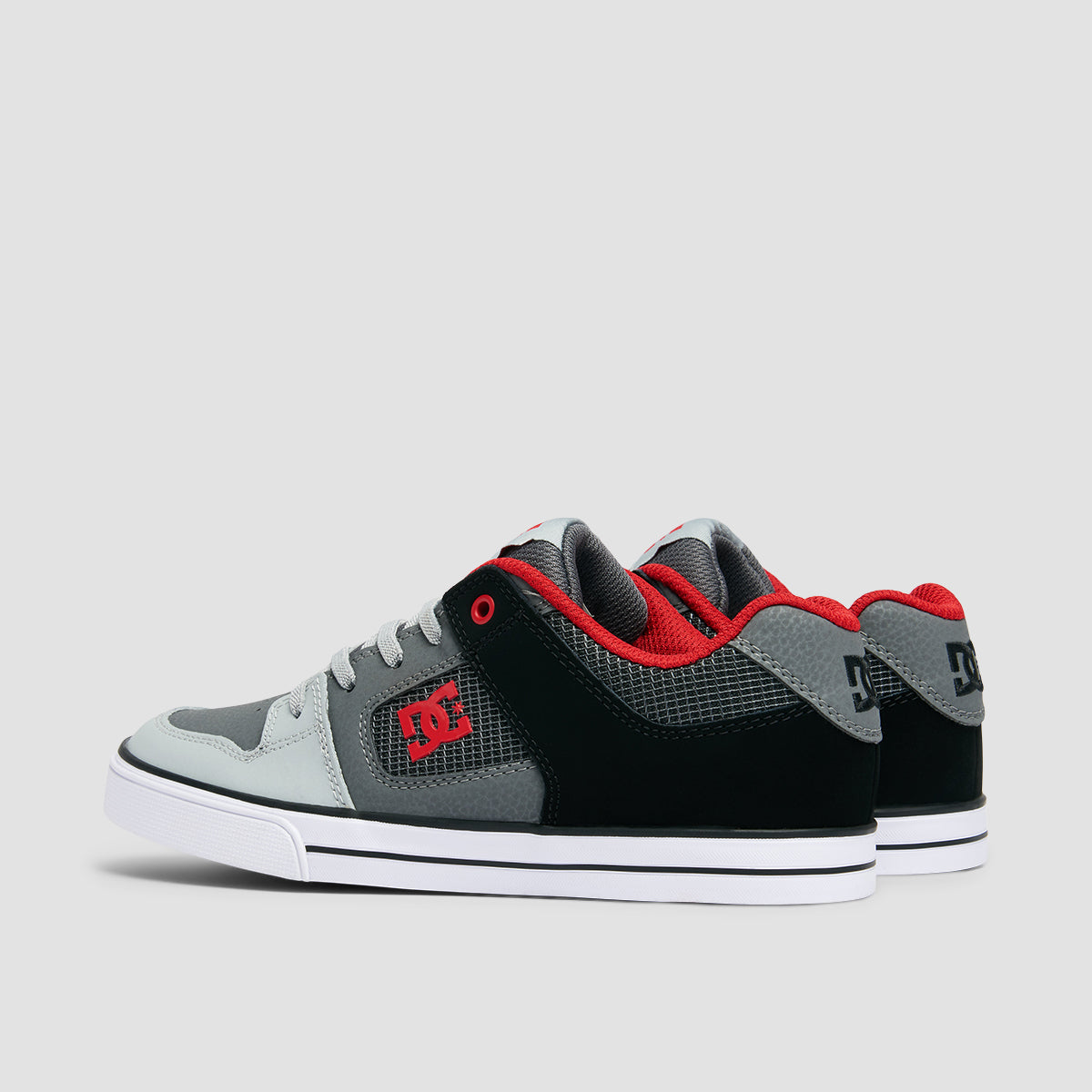DC Pure Elastic Shoes - Red/Heather Grey - Kids