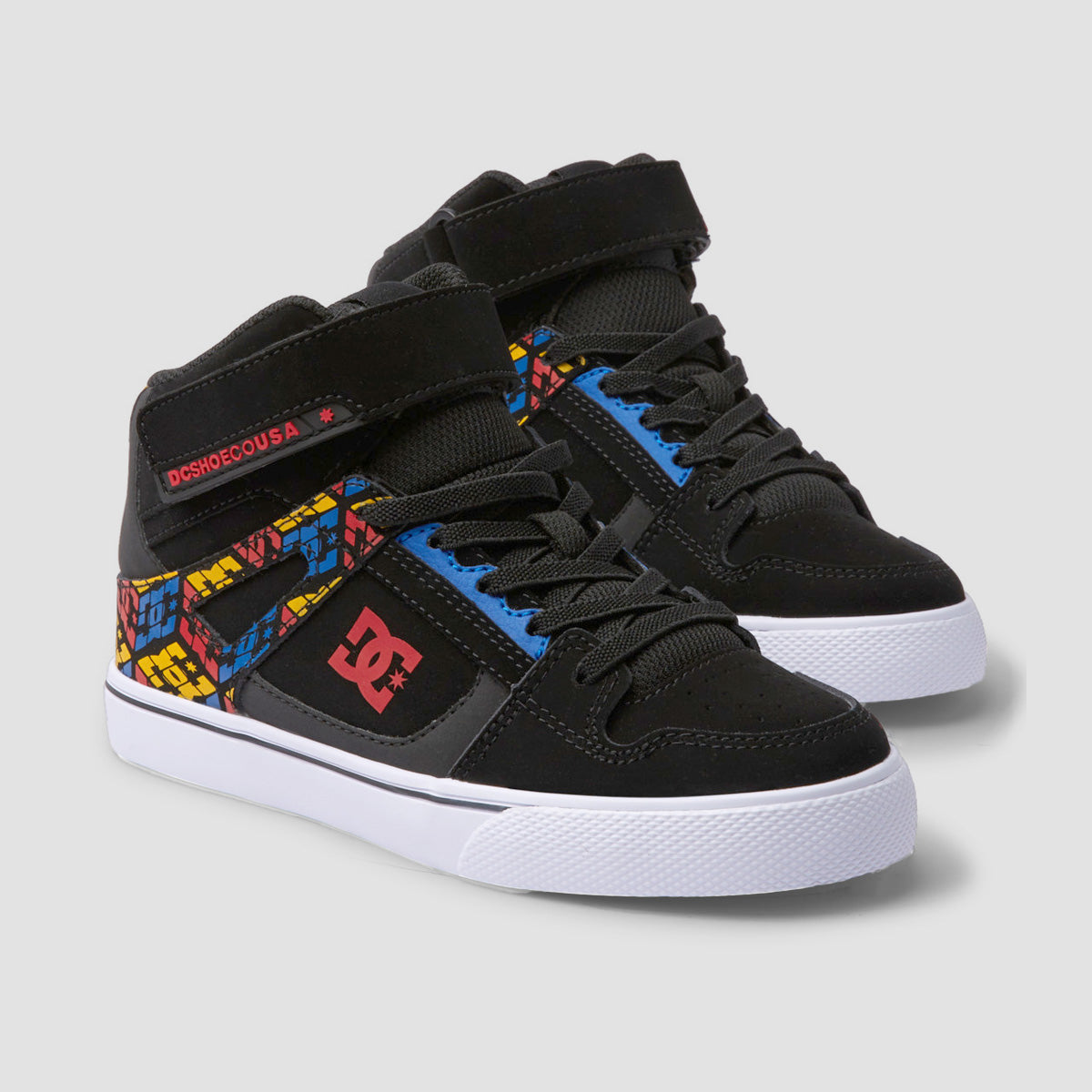 DC Pure HT EV High Top Shoes - Black/Red Print - Kids