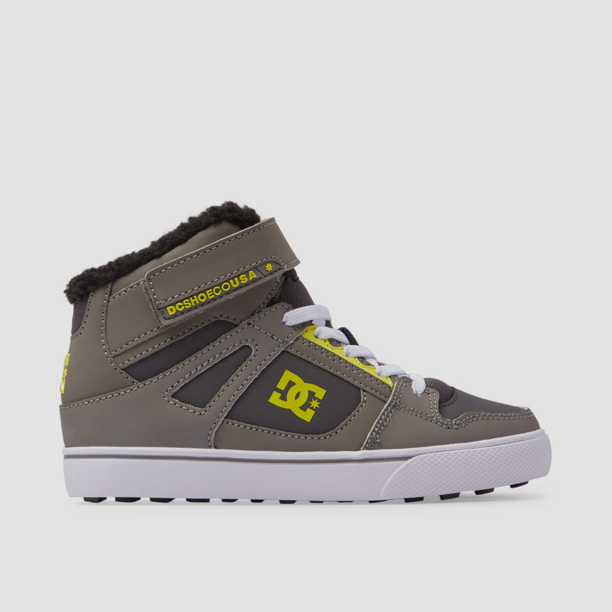 DC Pure HT WNT EV High Top Shoes - Grey/Grey/Green - Kids