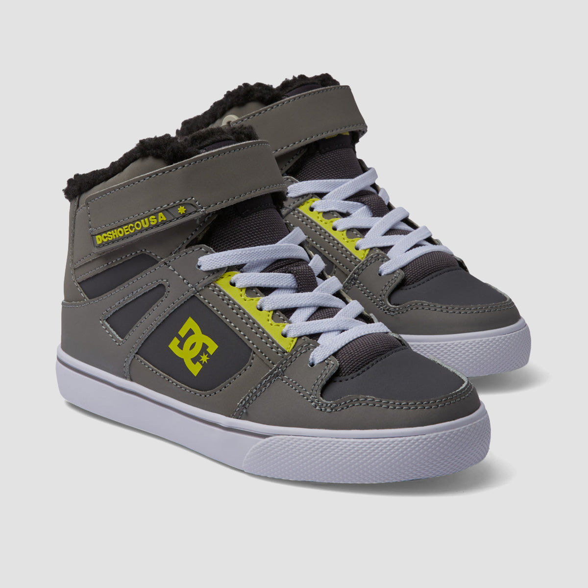 DC Pure HT WNT EV High Top Shoes - Grey/Grey/Green - Kids