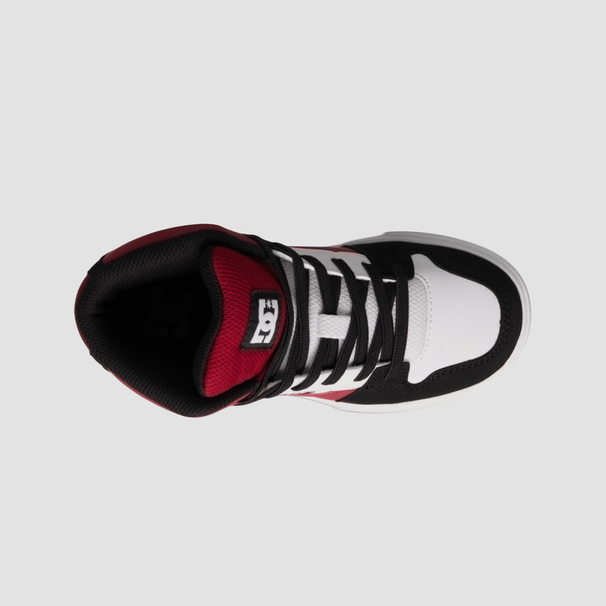 DC Rebound High-Top EV Shoes - Black/White/Red - Kids