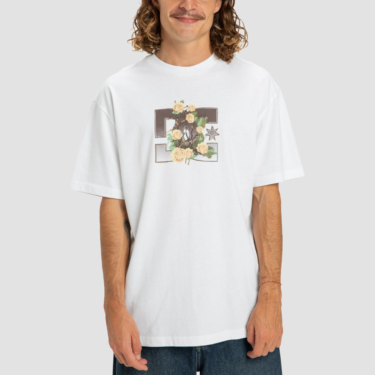 DC Rose And Thorn Star T-Shirt White