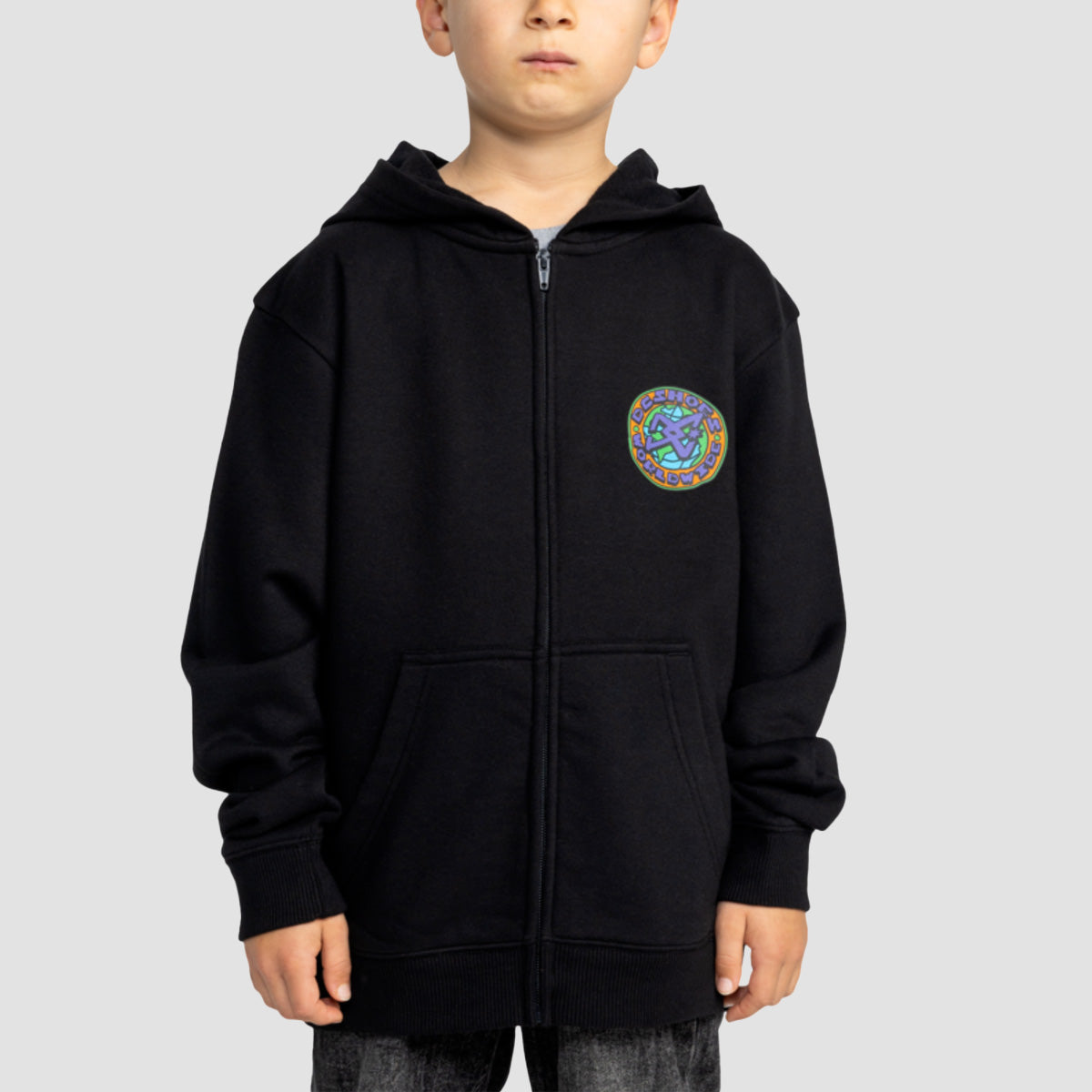 DC Spinner Zip Hoodie Black - Kids