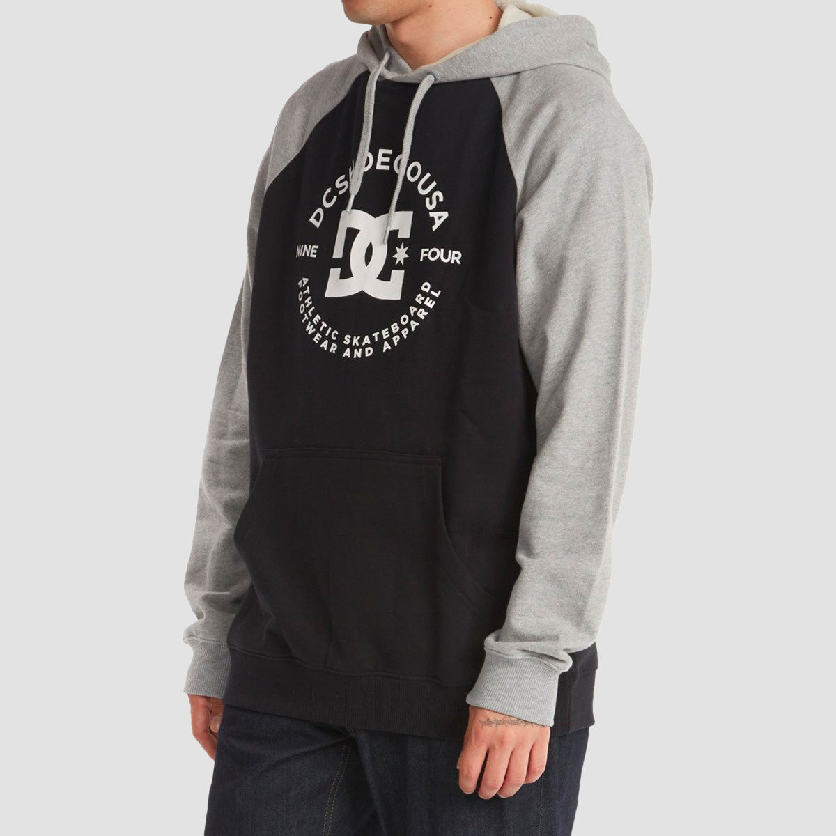 DC Star Pilot Raglan Pullover Hoodie Black/Grey Heather