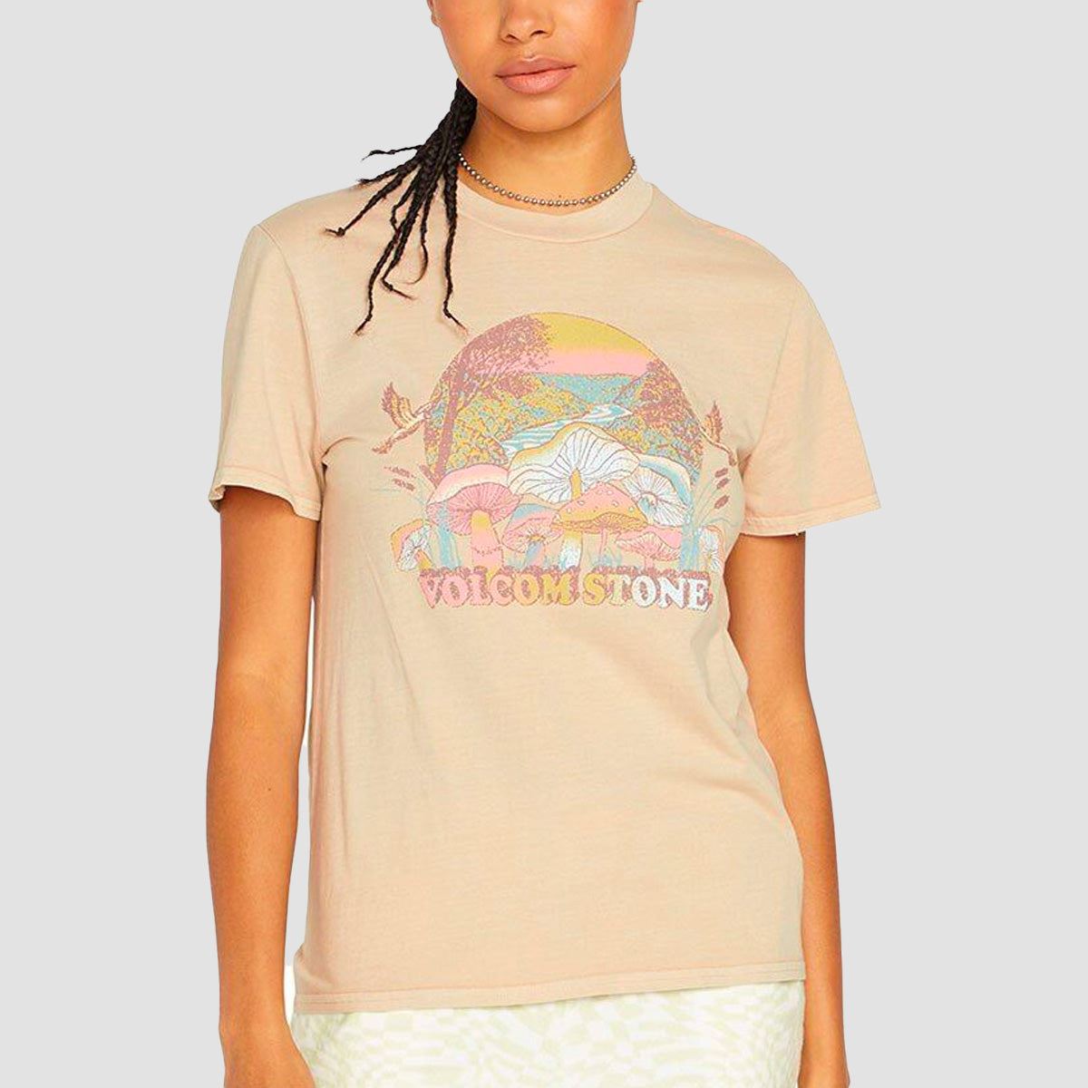 Volcom F2Y Lock It Up T-Shirt Taupe - Womens