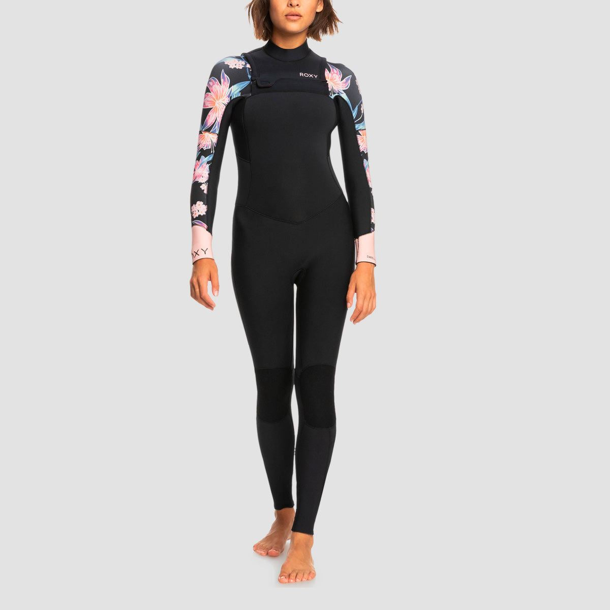 Roxy Swell Series 3/2mm Chest Zip Wetsuit Anthracite Paradise Found S - Womens